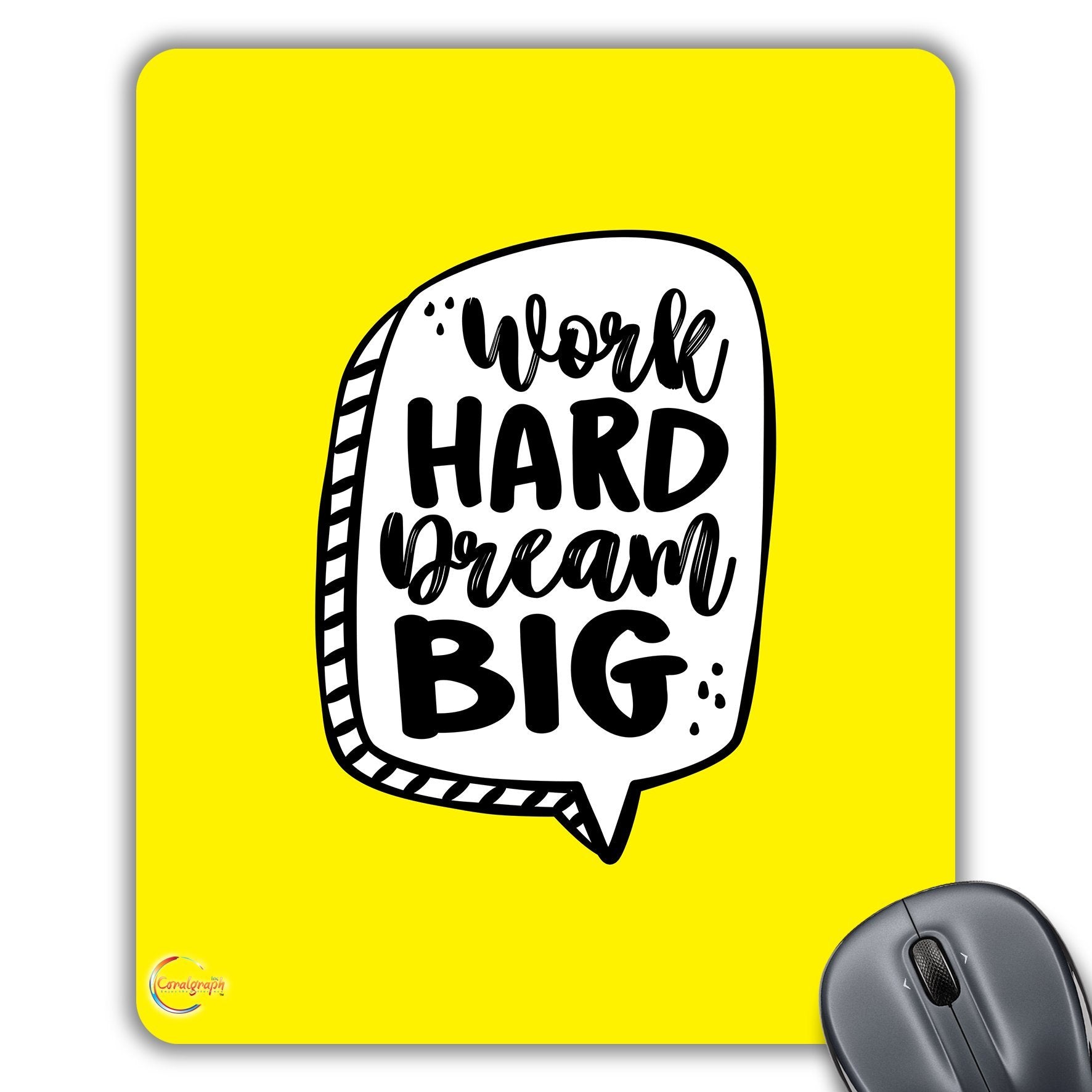 CP228 Work Hard Dream Big Novelty Gift Printed PC Laptop Computer Mouse Mat Pad