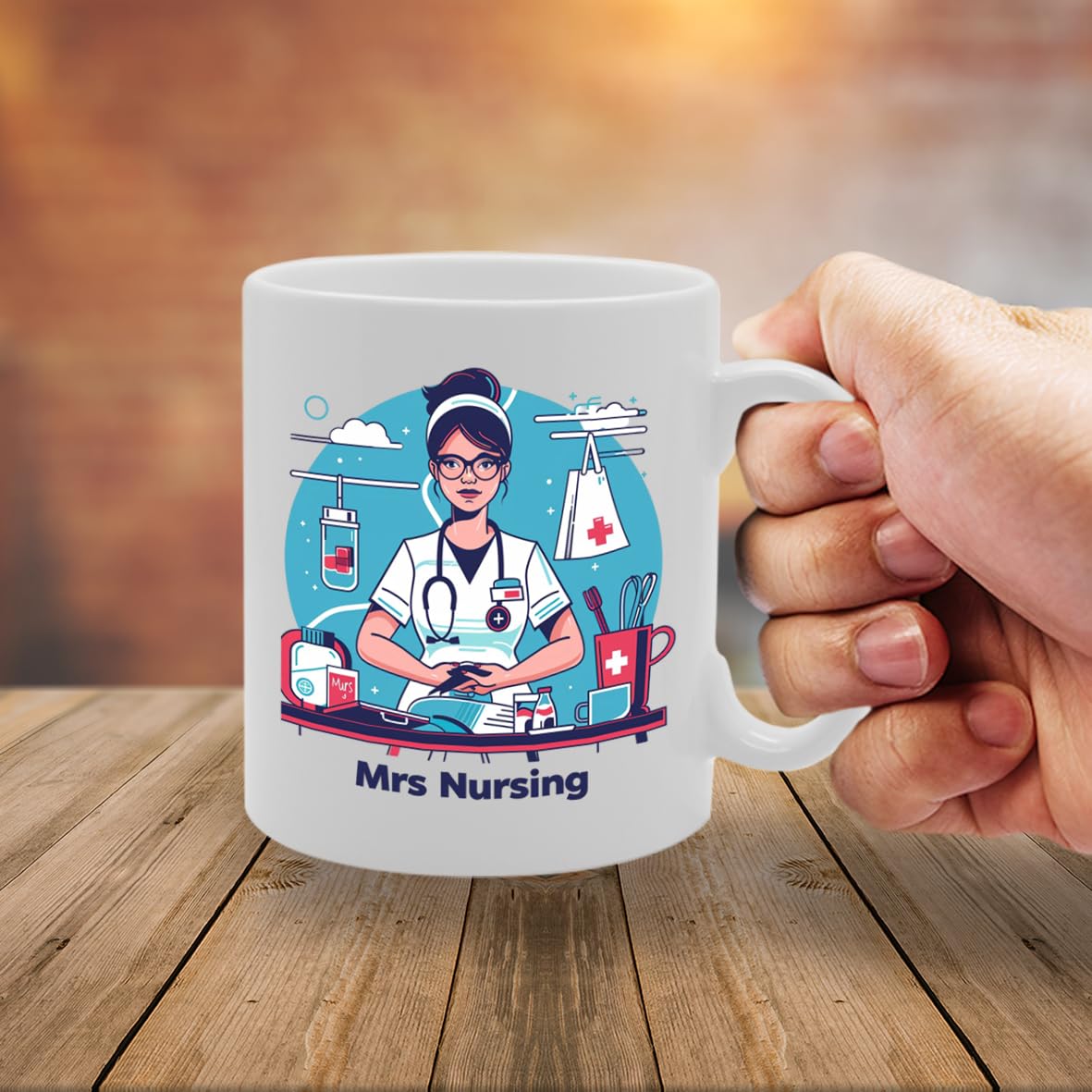 Mrs Nurse  - Ideal For Nurses And Healthcare Professionals, 11Oz Ceramic Coffee  For Medical Experts And Health Enthusiasts Mg5974 - Funny Printed Coffee Mug - Great Gift Idea