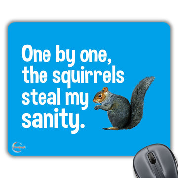 CP422 One by One The Squirrels Steal My Sanity Novelty Gift Printed PC Laptop Computer Mouse Mat Pad