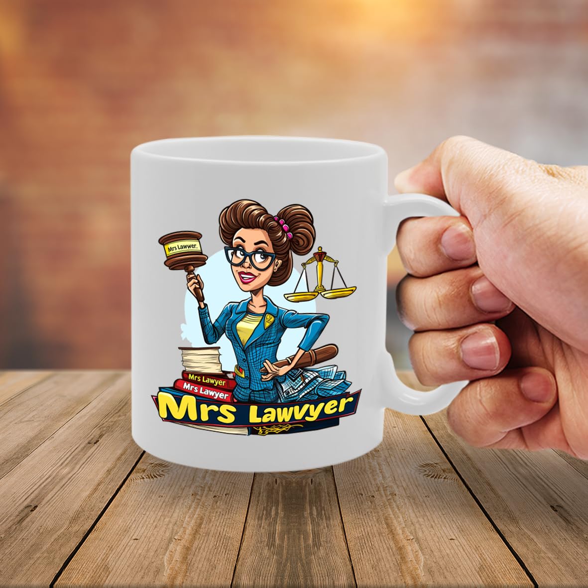 Mrs Lawyer  - For Female Lawyers, Legal Professionals, Law Students, Durable Ceramic, Dishwasher Safe, Premium Print For Daily Use Mg6053 - Funny Printed Coffee Mug - Great Gift Idea