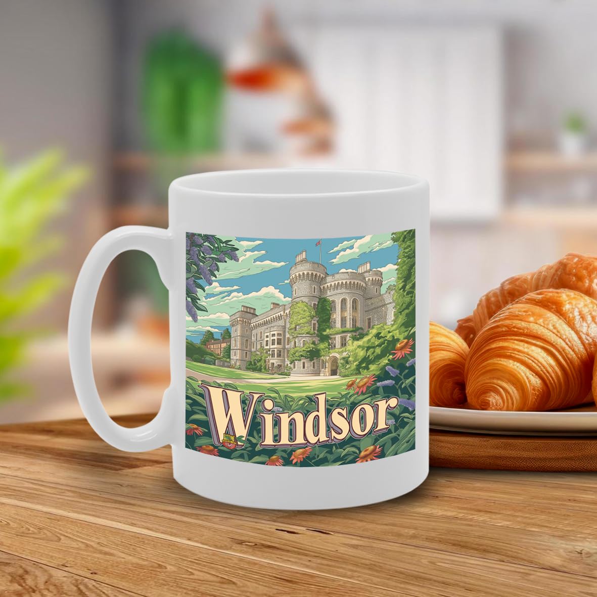 Printed Coffee Ceramic  Featuring Cities And Landmarks In United Kingdom (Windsor) - Funny Printed Coffee Mug - Great Gift Idea