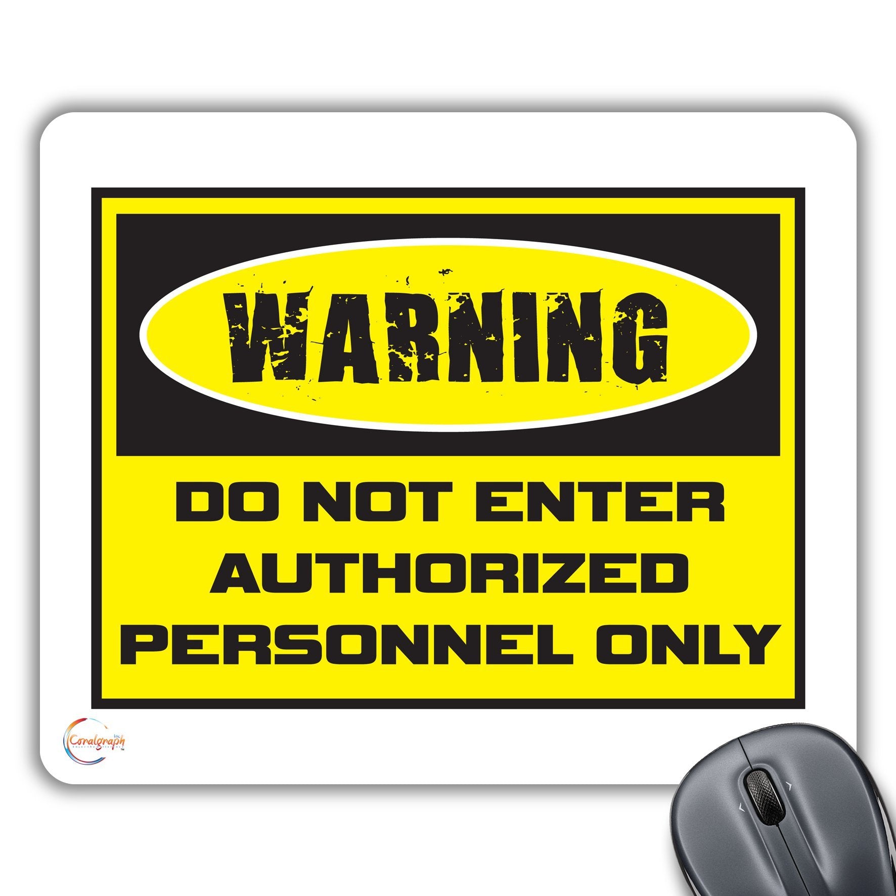 CP121 Warning Do Not Enter Authorized Personel Only Novelty Gift Printed PC Laptop Computer Mouse Mat Pad
