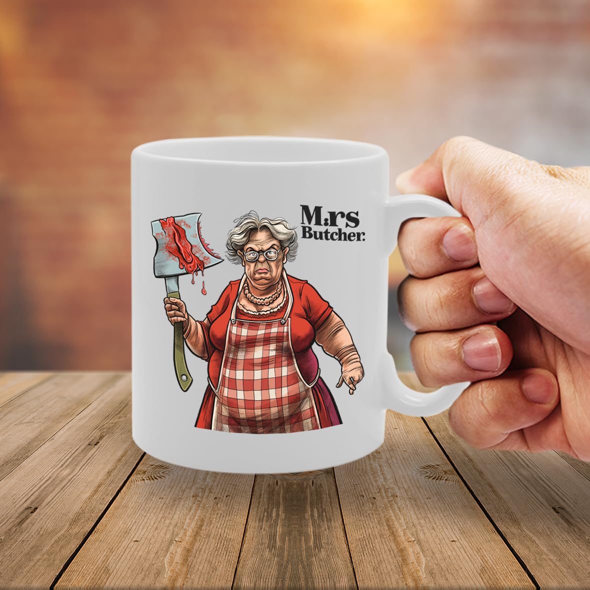 Mrs Butcher  - Ideal For Butchers And Meat Enthusiasts, 11Oz Ceramic Coffee  For Culinary Professionals And Meat Lovers Mg5997 - Funny Printed Coffee Mug - Great Gift Idea