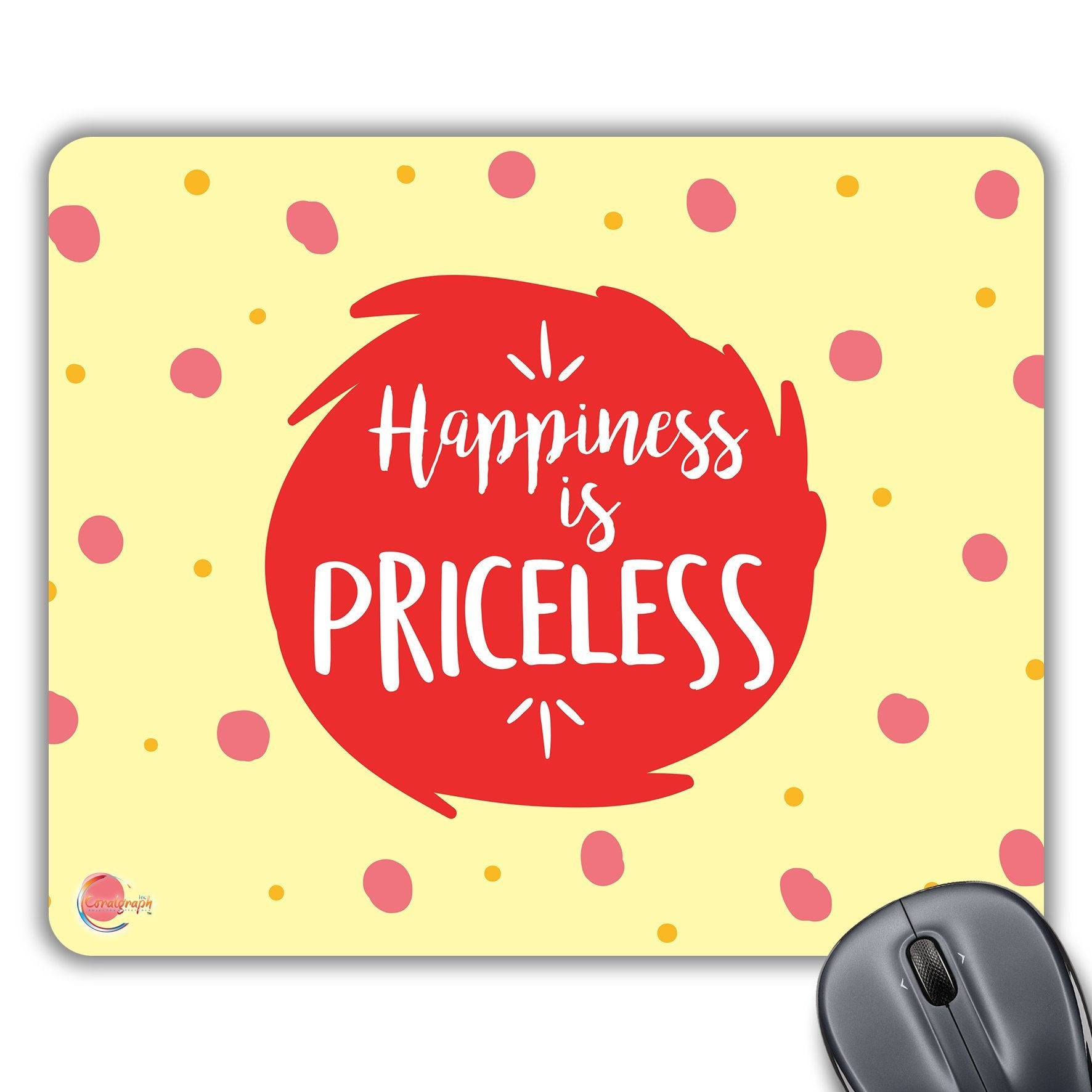 CP464 Happiness is Priceless Novelty Gift Printed PC Laptop Computer Mouse Mat Pad