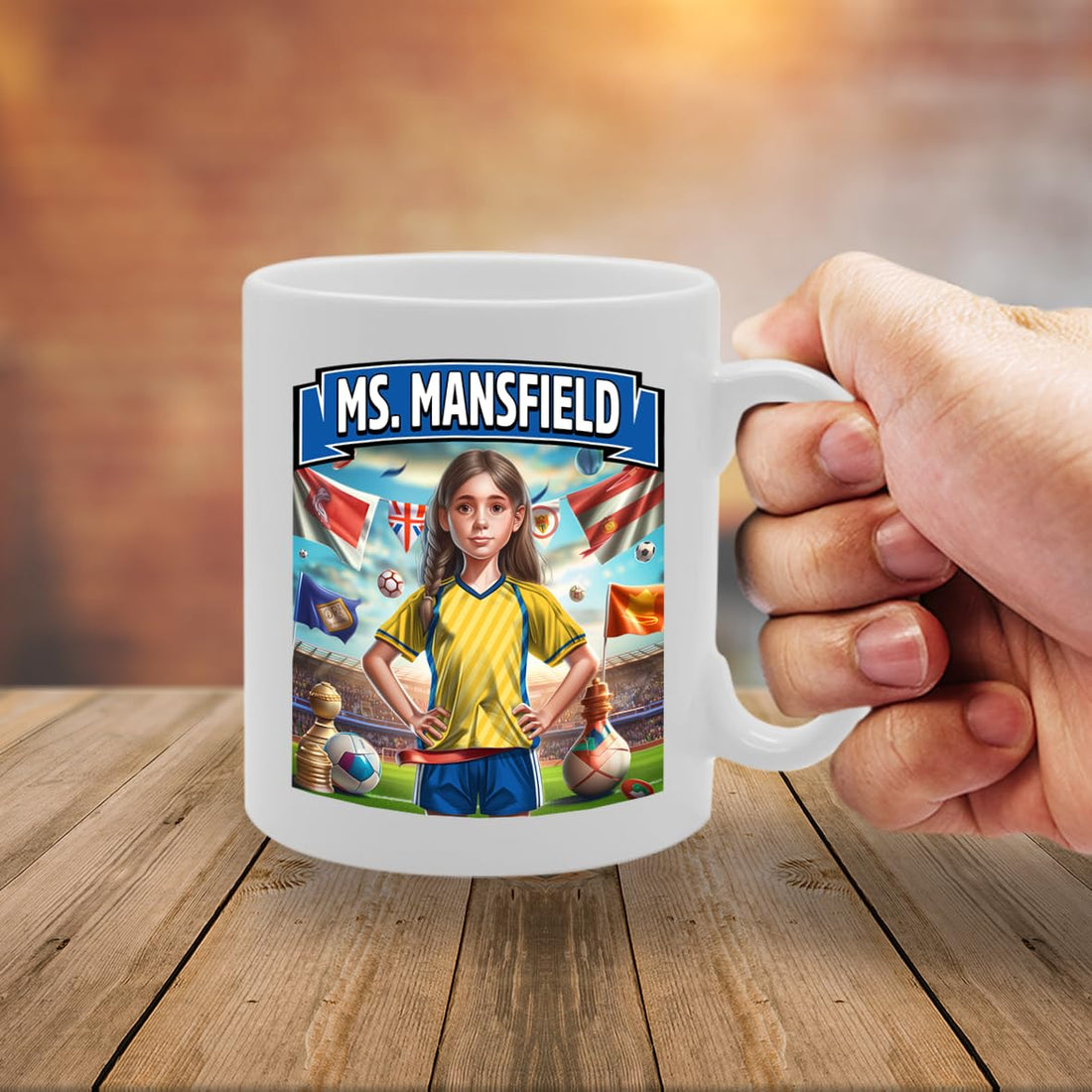Ms Mansfield   Printed Tea Coffee Ceramic  For Footie Fan Ladies Girls Mg6384 - Funny Printed Coffee Mug - Great Gift Idea