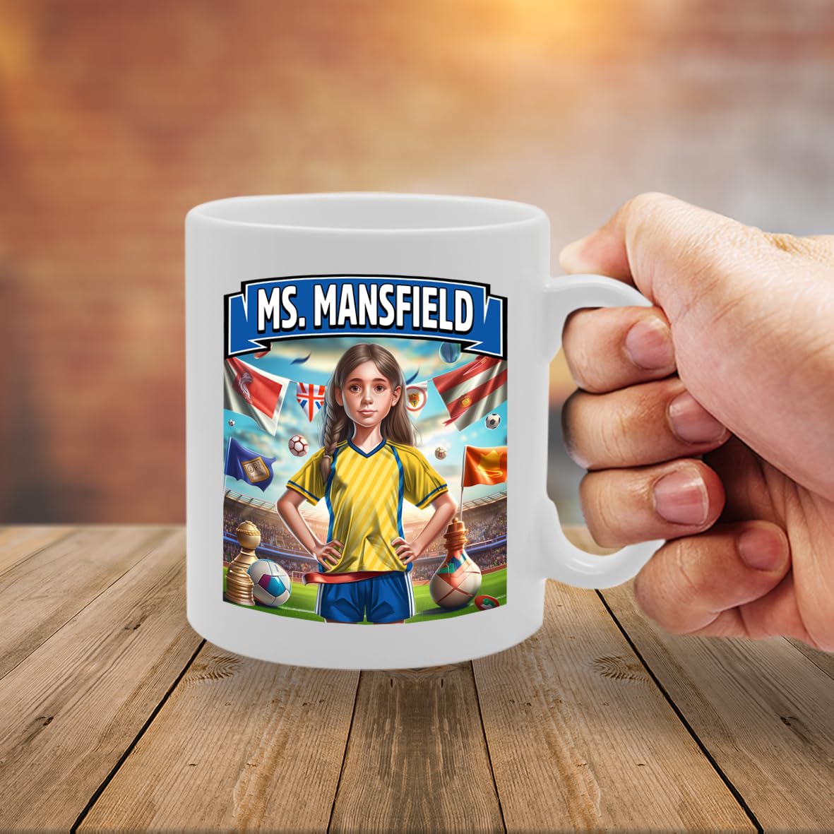 Ms Mansfield   Printed Tea Coffee Ceramic  For Footie Fan Ladies Girls Mg6384 - Funny Printed Coffee Mug - Great Gift Idea