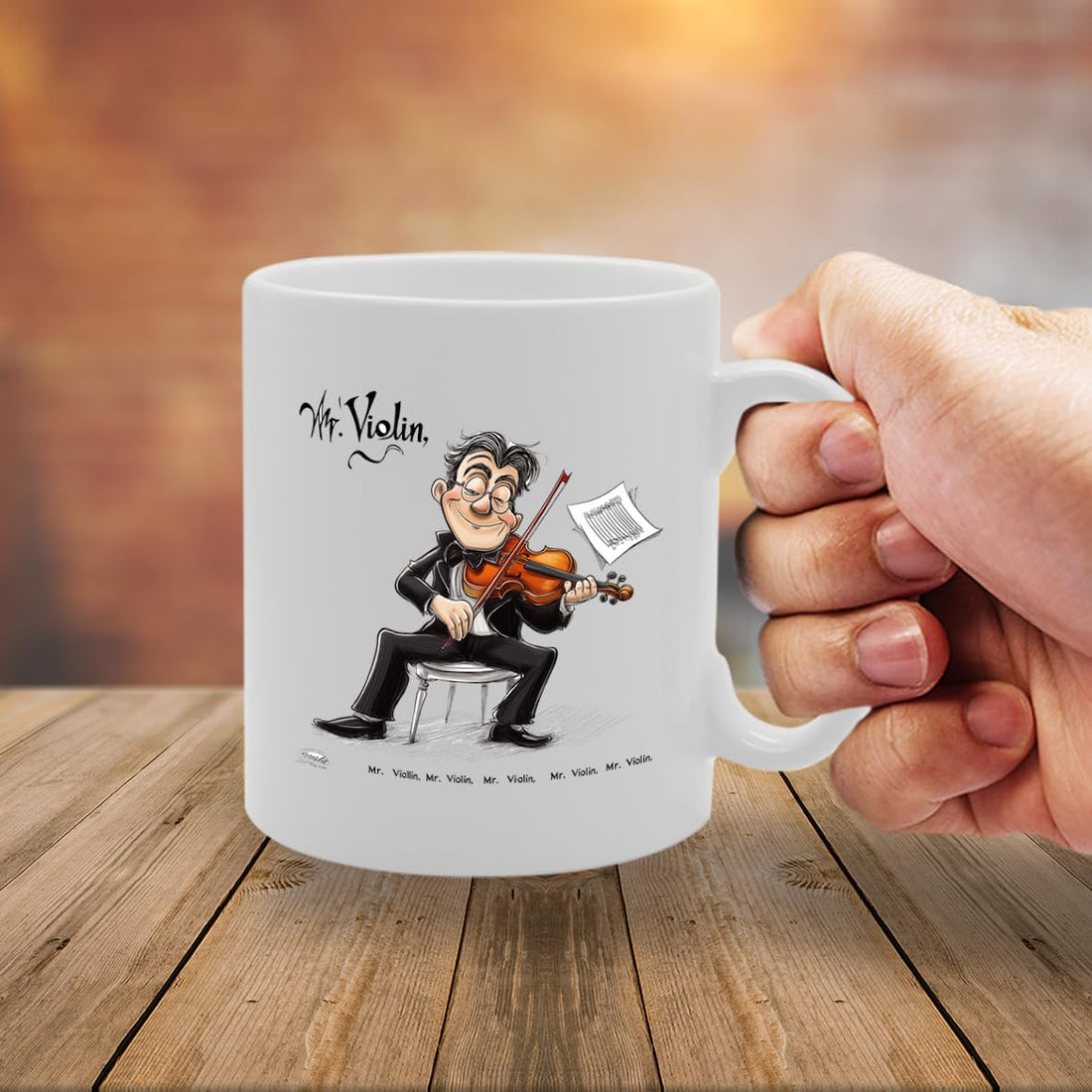 11Oz Ceramic  Featuring Violin Mg6584 –  For Musicians And Music Lovers - Funny Printed Coffee Mug - Great Gift Idea