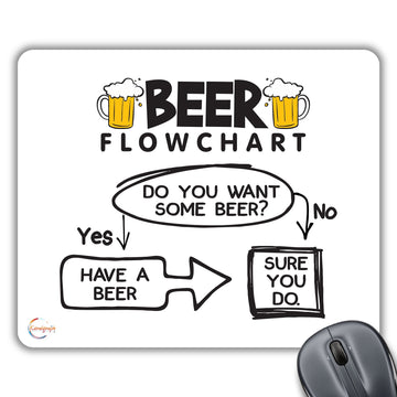 CP370 Beer FLOWCHART DO You Want Some Beer? Novelty Gift Printed PC Laptop Computer Mouse Mat Pad
