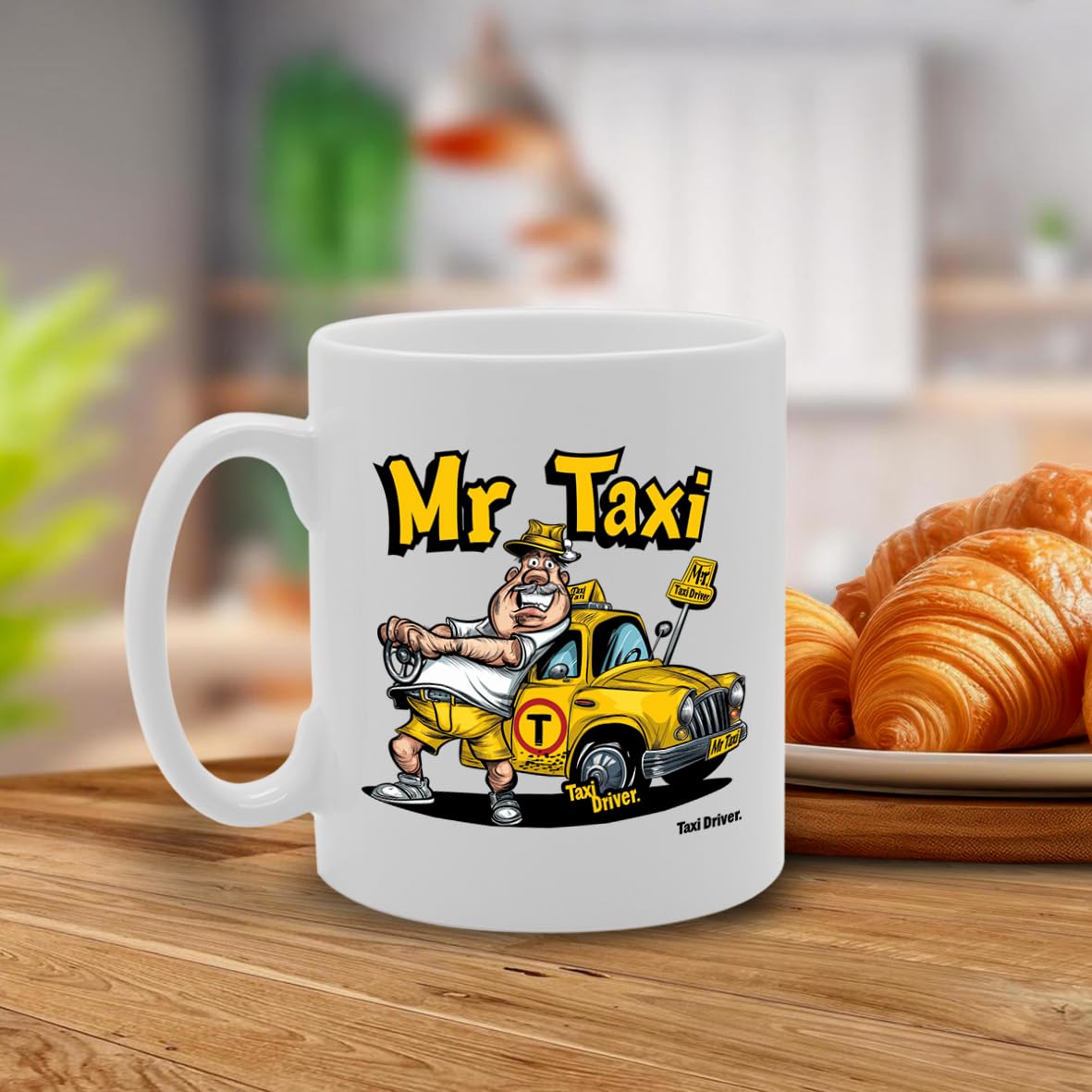 Mr Taxi Ceramic  - Ideal For Taxi Drivers, Cab Drivers, And Transportation Workers - 11Oz Coffee  With Fun Design Mg6299 - Funny Printed Coffee Mug - Great Gift Idea
