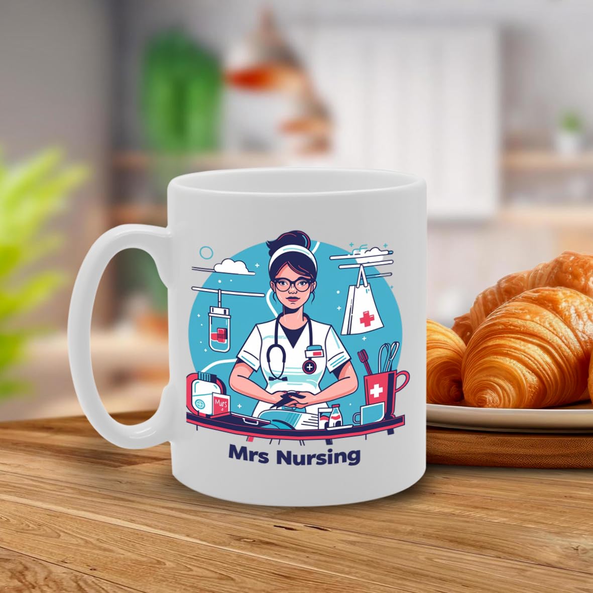 Mrs Nurse  - Ideal For Nurses And Healthcare Professionals, 11Oz Ceramic Coffee  For Medical Experts And Health Enthusiasts Mg5974 - Funny Printed Coffee Mug - Great Gift Idea