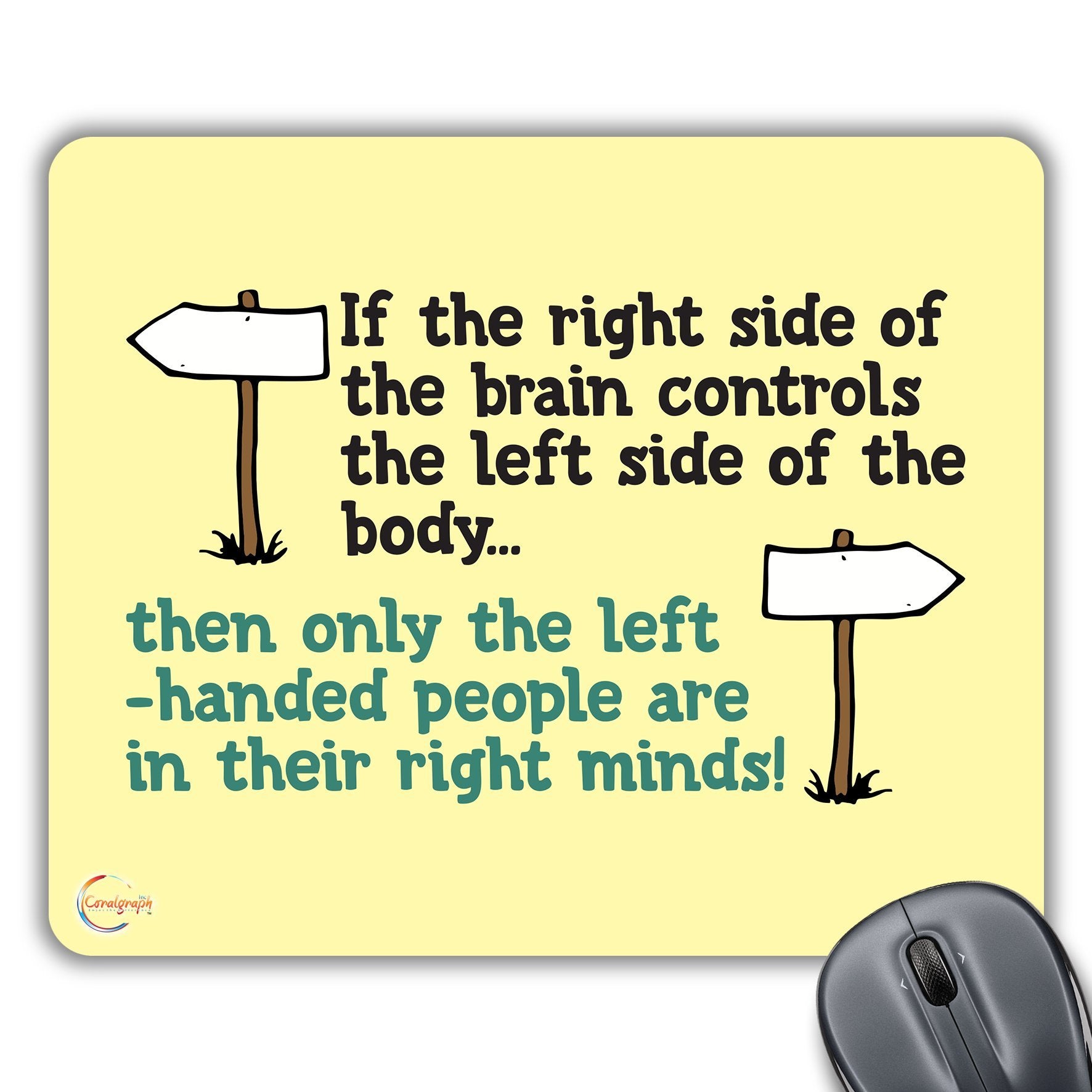 CP451 When Left Handed People ON Their Right Minds! Novelty Gift Printed PC Laptop Computer Mouse Mat Pad