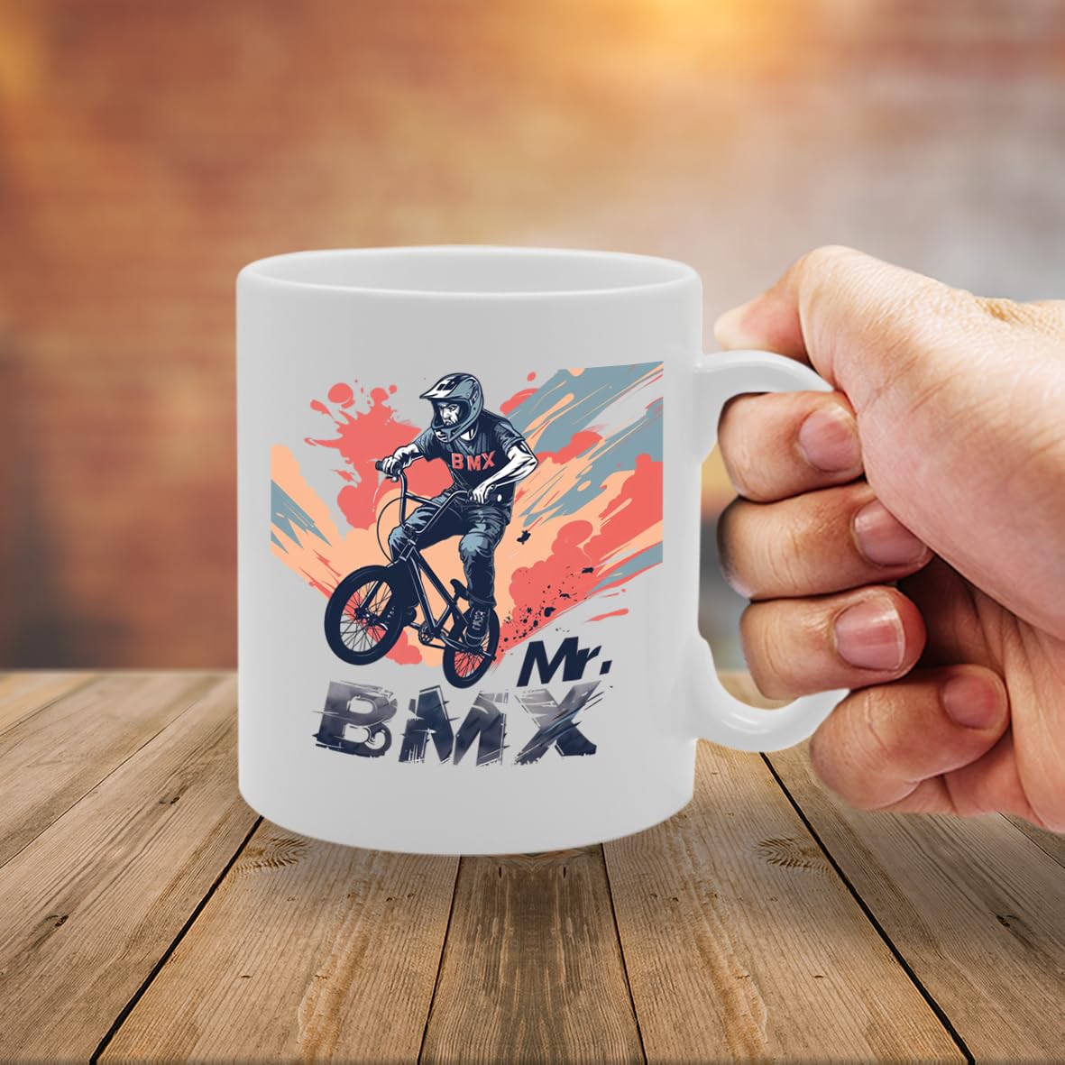 Mr Bmx  - Ideal For Bmx Riders And Cycling Enthusiasts, 11Oz Ceramic Coffee  For Bike Lovers And Extreme Sports Fans Mg5960 - Funny Printed Coffee Mug - Great Gift Idea