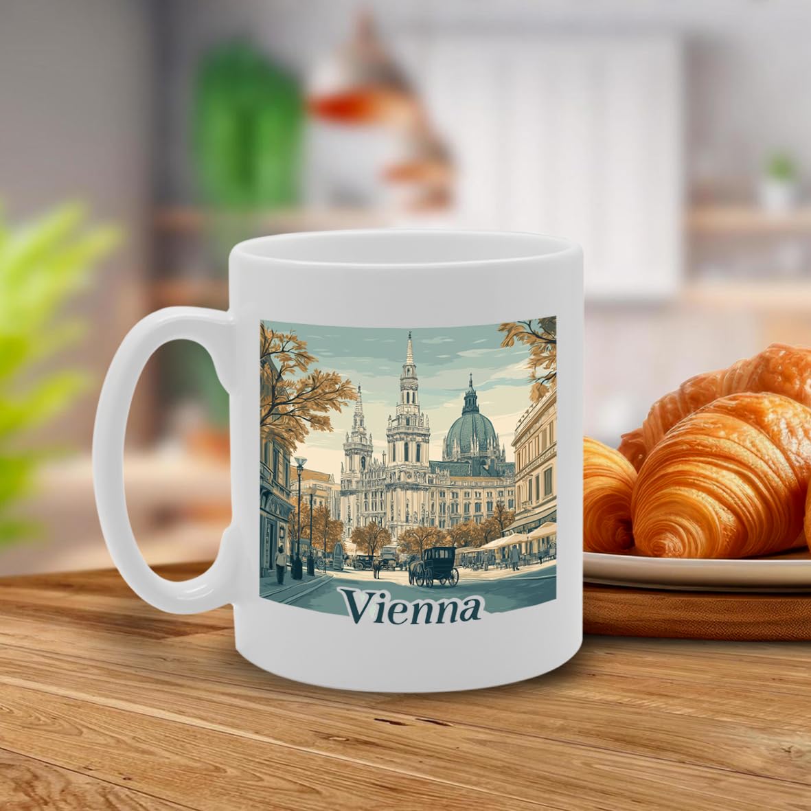 11Oz Dishwasher-Safe Ceramic  Featuring Popular Cities & Capitals From Europe And Around The World (Vienna) - Funny Printed Coffee Mug - Great Gift Idea