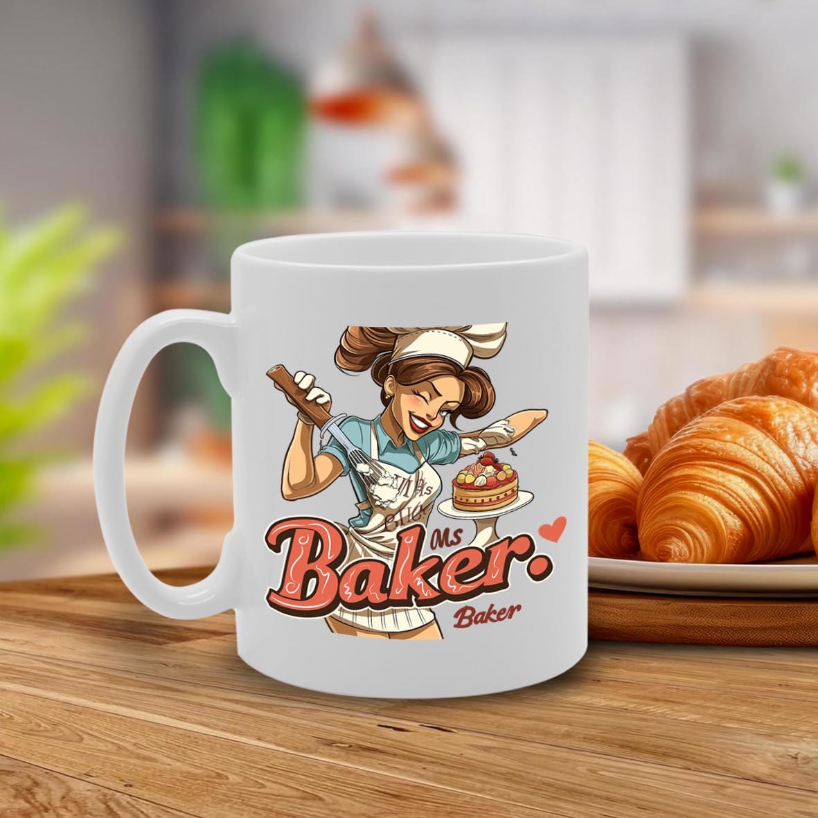 Ms Baker  - For Female Bakers, Pastry Chefs, Baking Enthusiasts, Durable Ceramic, Dishwasher Safe, Premium Print Mg6061 - Funny Printed Coffee Mug - Great Gift Idea