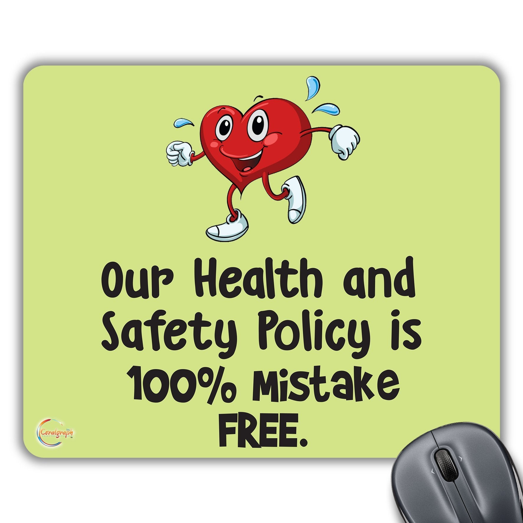 CP154 Out Health and Safety Policy is 100% Mistake Free Novelty Gift Printed PC Laptop Computer Mouse Mat Pad