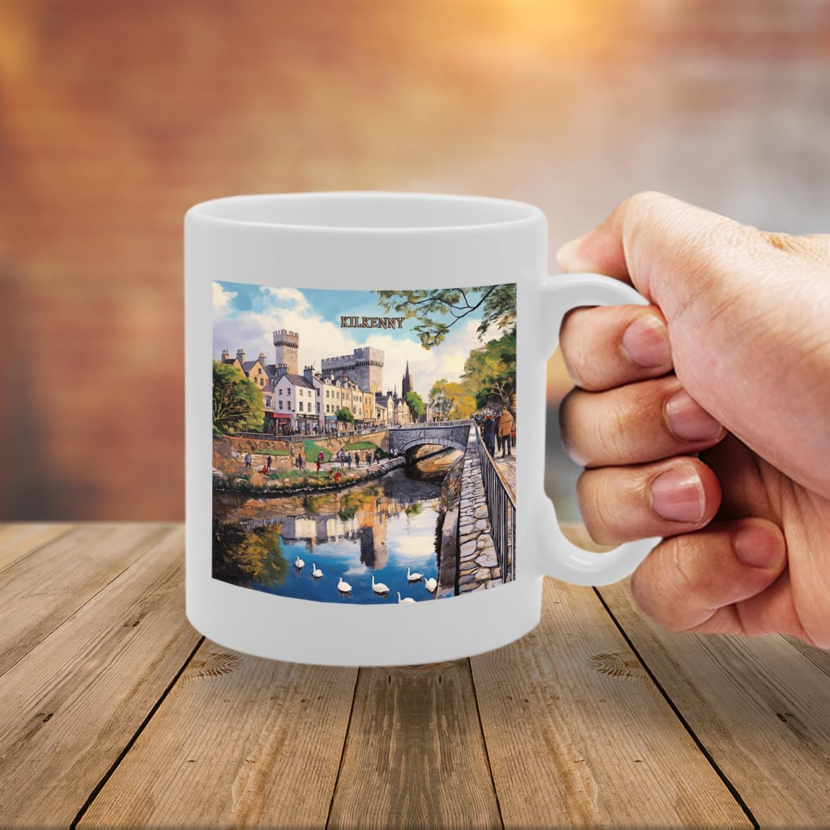 Printed Coffee Ceramic  Featuring Cities And Landmarks In United Kingdom (Kilkenny) - Funny Printed Coffee Mug - Great Gift Idea