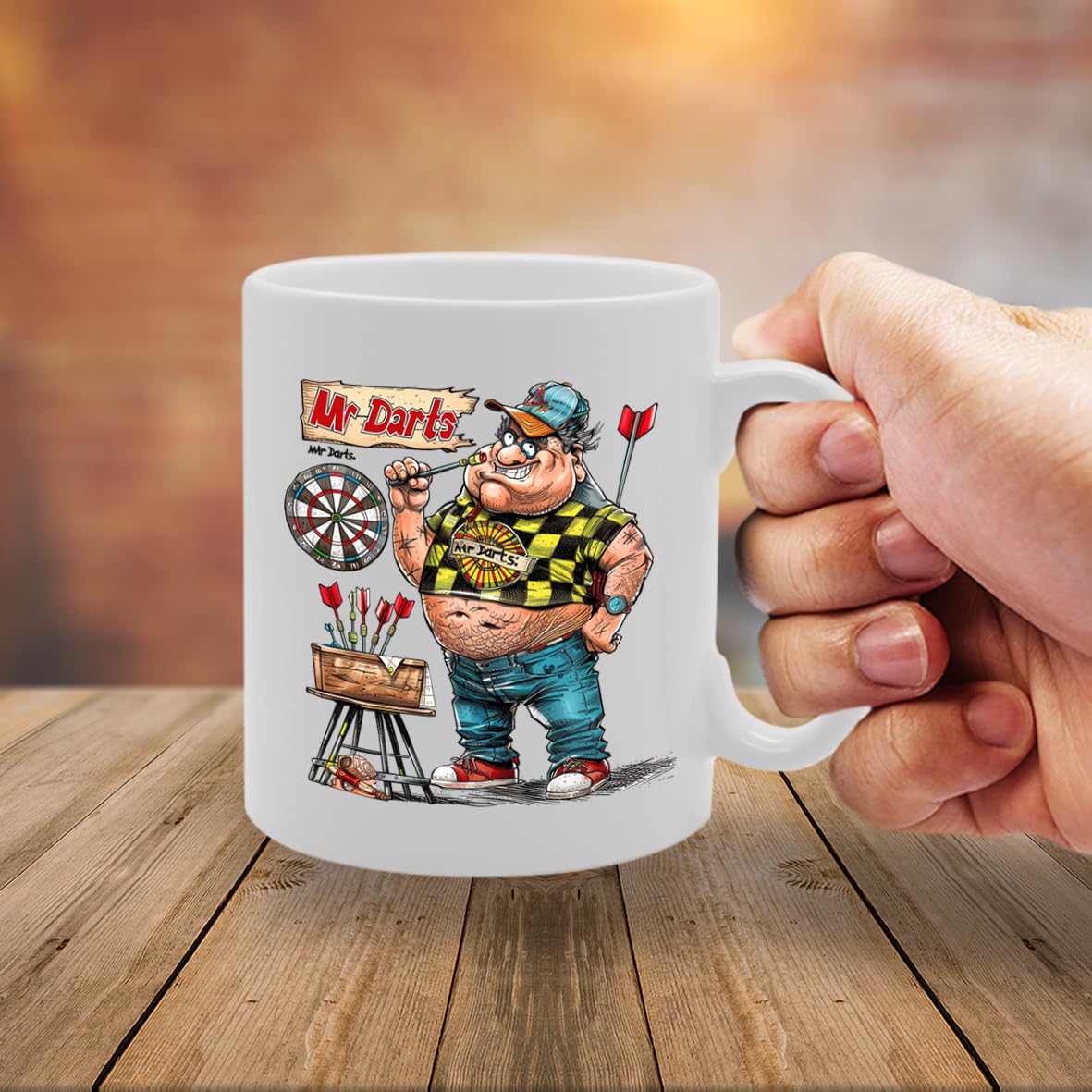 Mr Darts  - Crafted For Darts Players, Pub Game Enthusiasts, Sports Fans, Sturdy Ceramic, Dishwasher Safe, Celebrates Dart Sports Mg6030 - Funny Printed Coffee Mug - Great Gift Idea