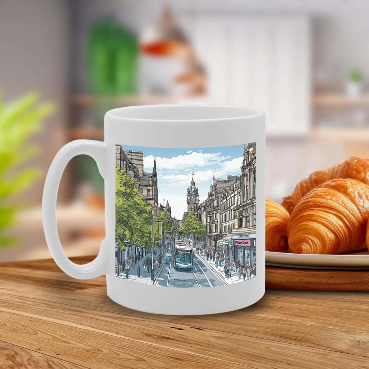 Printed Coffee Ceramic  Featuring Cities And Landmarks In United Kingdom (Edinburgh Pres Street) - Funny Printed Coffee Mug - Great Gift Idea