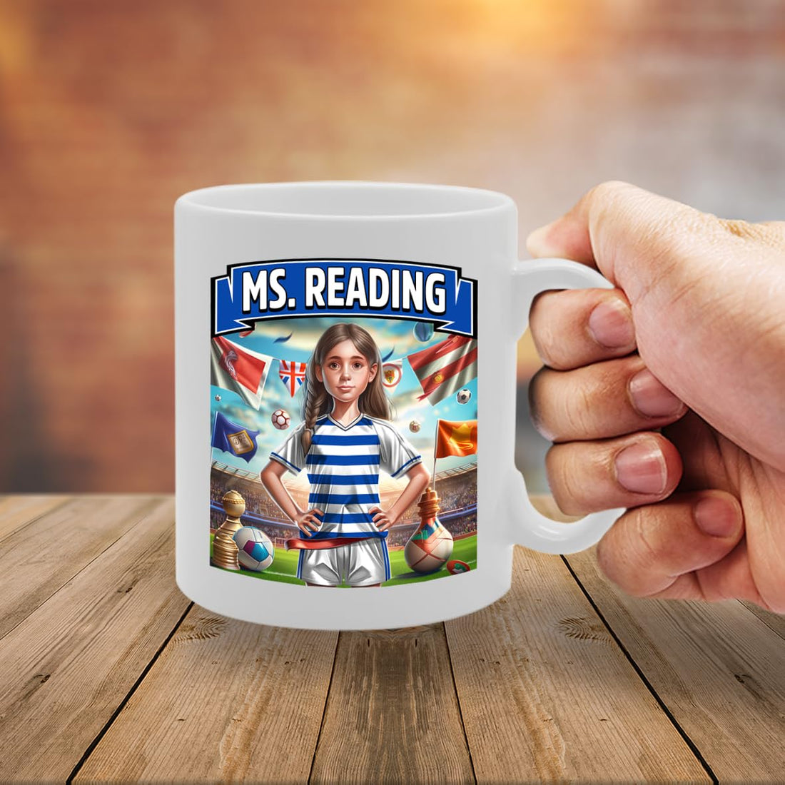 Ms Reading   Printed Tea Coffee Ceramic  For Footie Fan Ladies Girls Mg6384 - Funny Printed Coffee Mug - Great Gift Idea