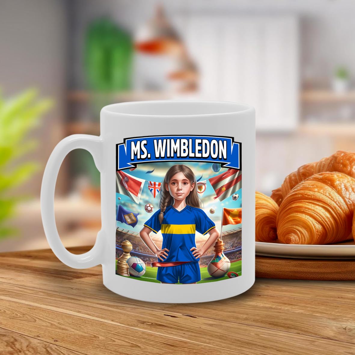 Ms Wimbledon   Printed Tea Coffee Ceramic  For Footie Fan Ladies Girls () Mg6384 - Funny Printed Coffee Mug - Great Gift Idea