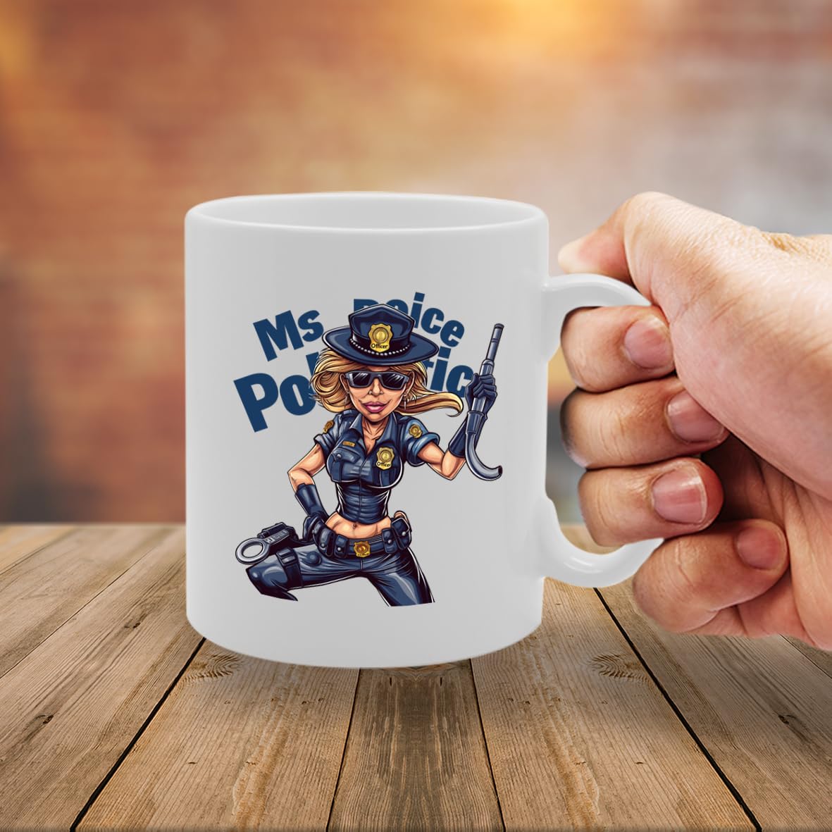 Ms Police Ceramic  - Ideal For Female Police Officers, Law Enforcement, And Supporters - 11Oz Coffee  With Empowering Design Mg6268 - Funny Printed Coffee Mug - Great Gift Idea