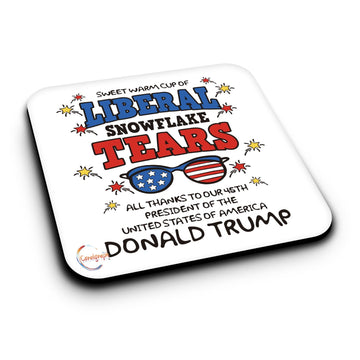 ER431 LIBERAL SNOWFLAKE TEARS All Thanks To Donald Trump Novelty Present Gift Printed MDF Wooden Coaster
