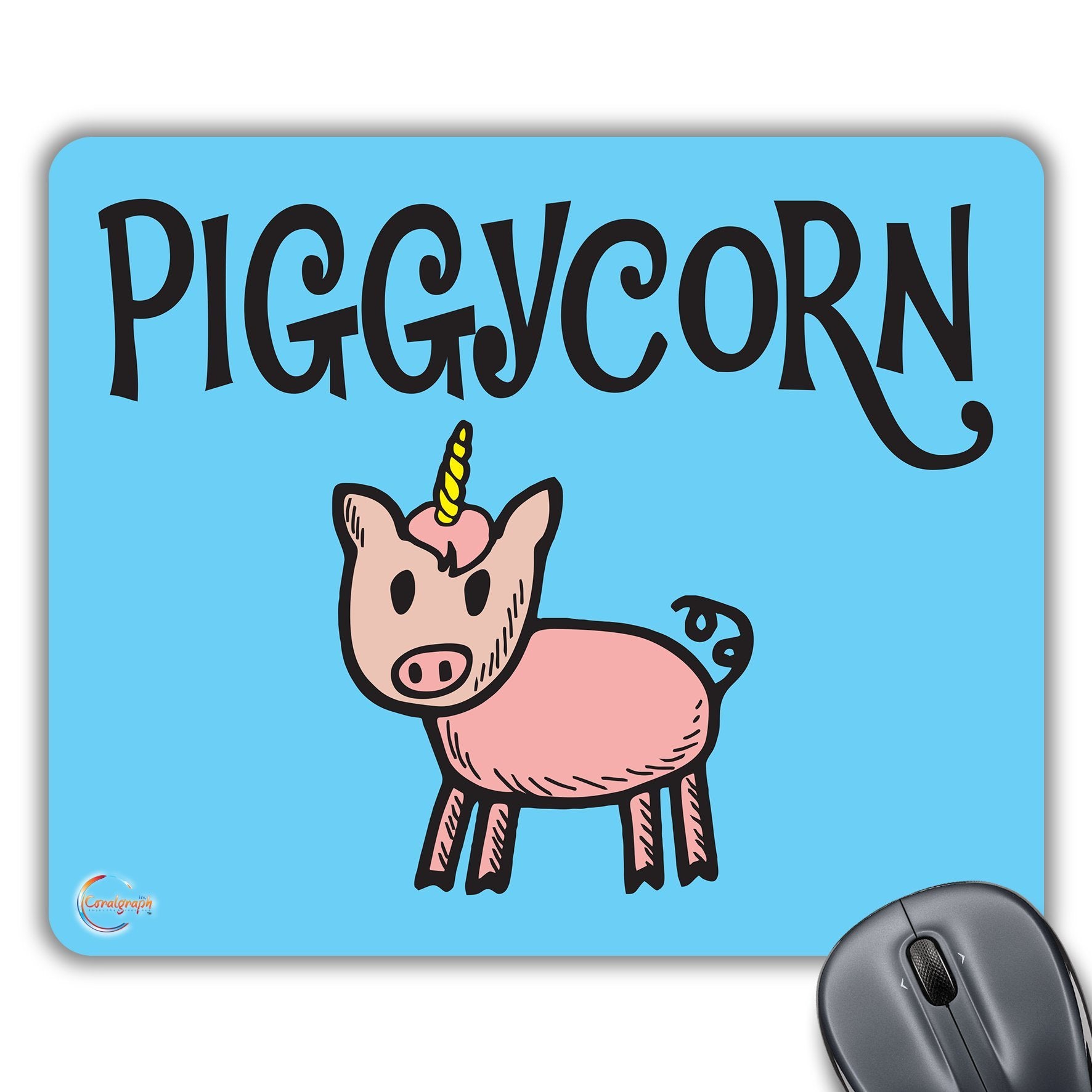 CP316 PIGGYCORN Novelty Gift Printed PC Laptop Computer Mouse Mat Pad