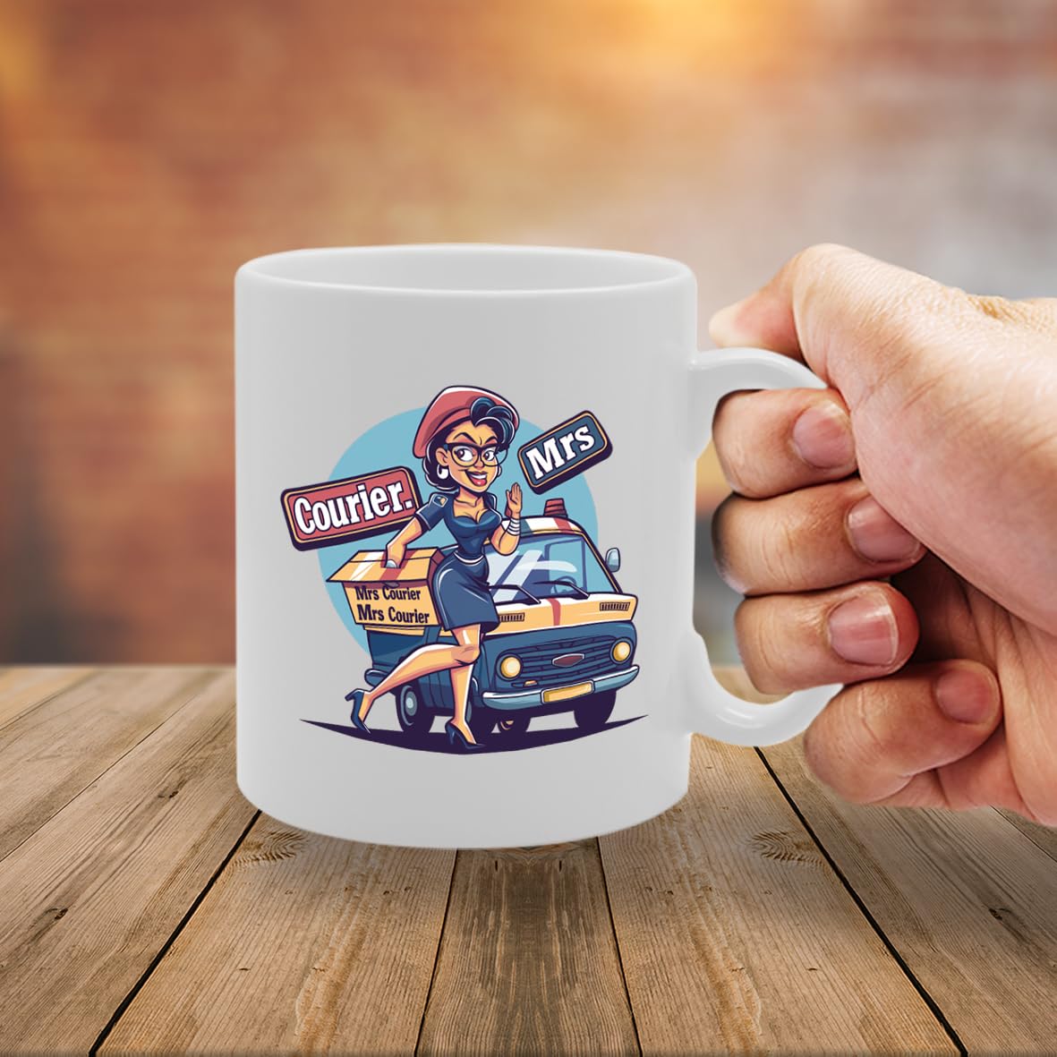 Mrs Courier  - Crafted For Female Couriers, Delivery Professionals, Logistics Workers, Sturdy Ceramic, Dishwasher Safe Mg6008 - Funny Printed Coffee Mug - Great Gift Idea