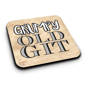 ER286 Grumpy Old Git Novelty Present Gift Printed MDF Wooden Coaster