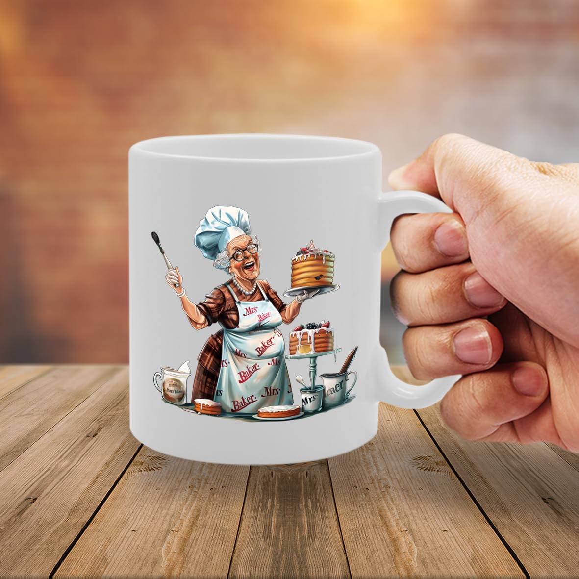 Mrs Baker  - For Bakers, Pastry Chefs, Baking Enthusiasts, Durable Ceramic, Dishwasher Safe, Celebrates Baking And Pastry Arts Mg6039 - Funny Printed Coffee Mug - Great Gift Idea