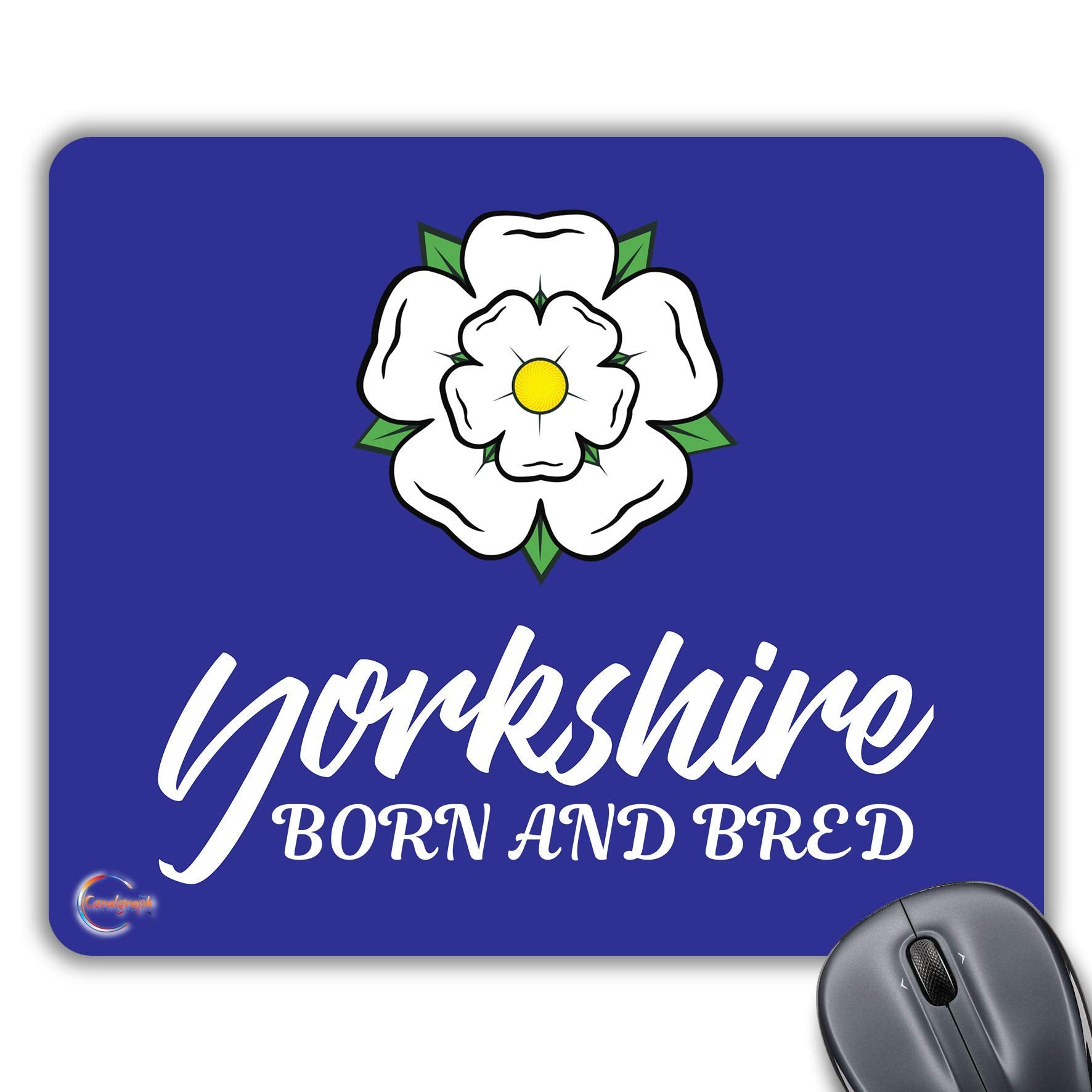 CP403 Yorkshire Born and Bred Novelty Gift Printed PC Laptop Computer Mouse Mat Pad