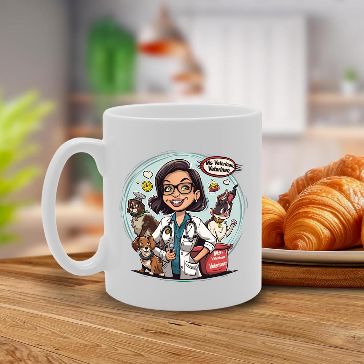 Ms Veterinarian  - For Female Veterinarians, Animal Lovers, Pet Care Professionals, Durable Ceramic, Dishwasher Safe, Premium Print Mg6055 - Funny Printed Coffee Mug - Great Gift Idea