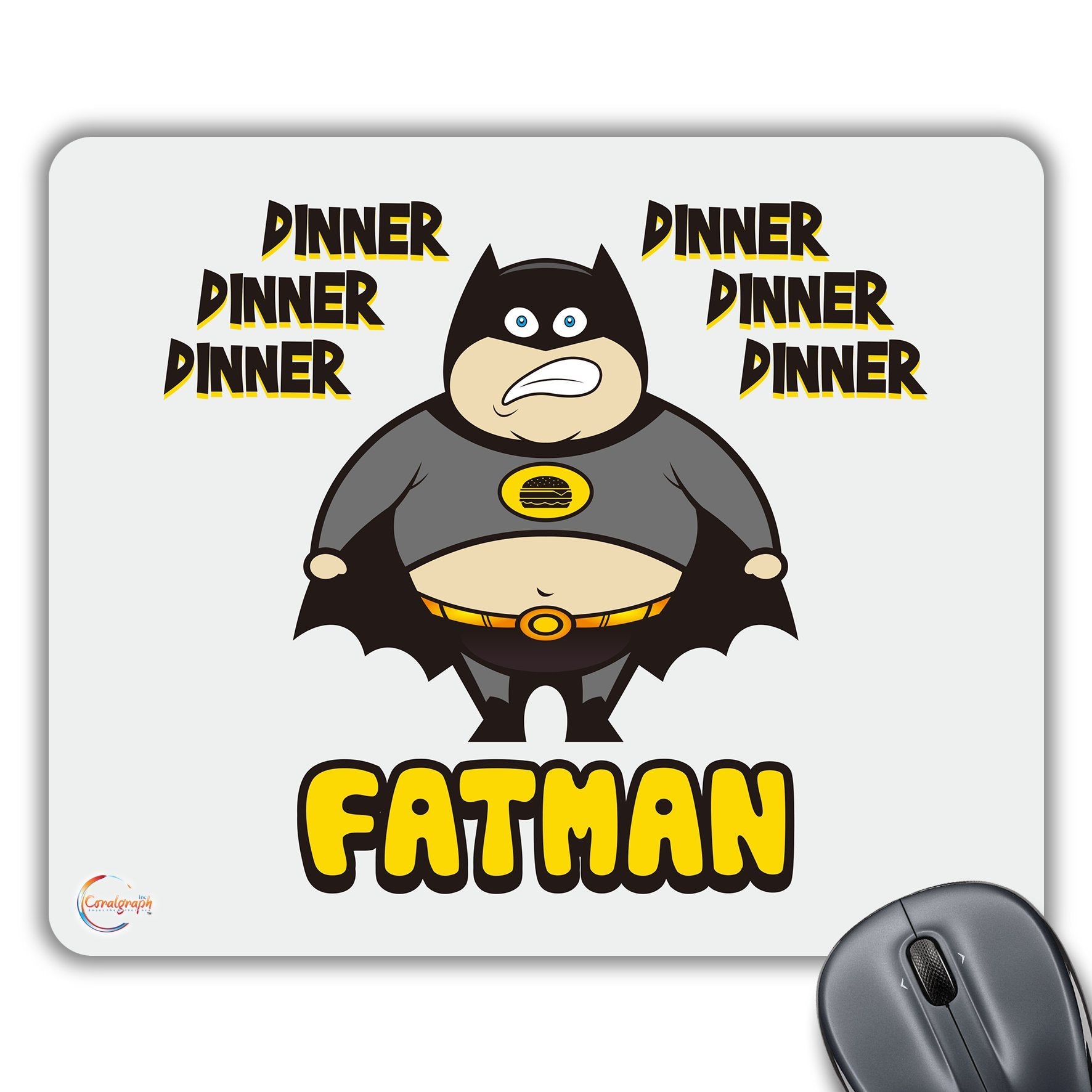 CP476 Fatman & Dinner Novelty Gift Printed PC Laptop Computer Mouse Mat Pad