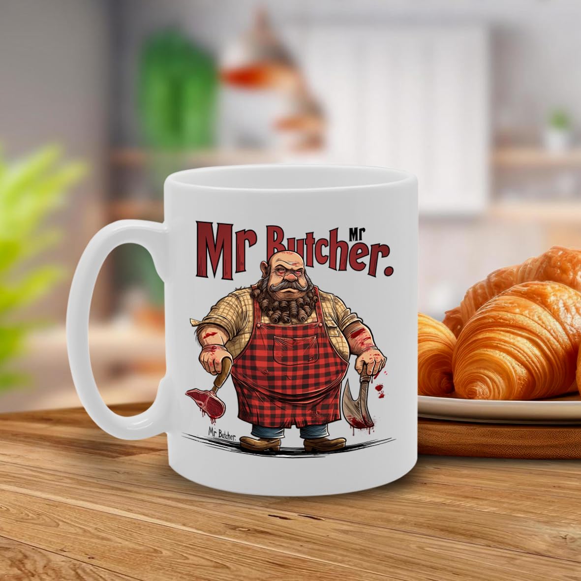 Mr Butcher  - Ideal For Butchers And Meat Enthusiasts, 11Oz Ceramic Coffee  For Culinary Professionals And Meat Lovers Mg5996 - Funny Printed Coffee Mug - Great Gift Idea