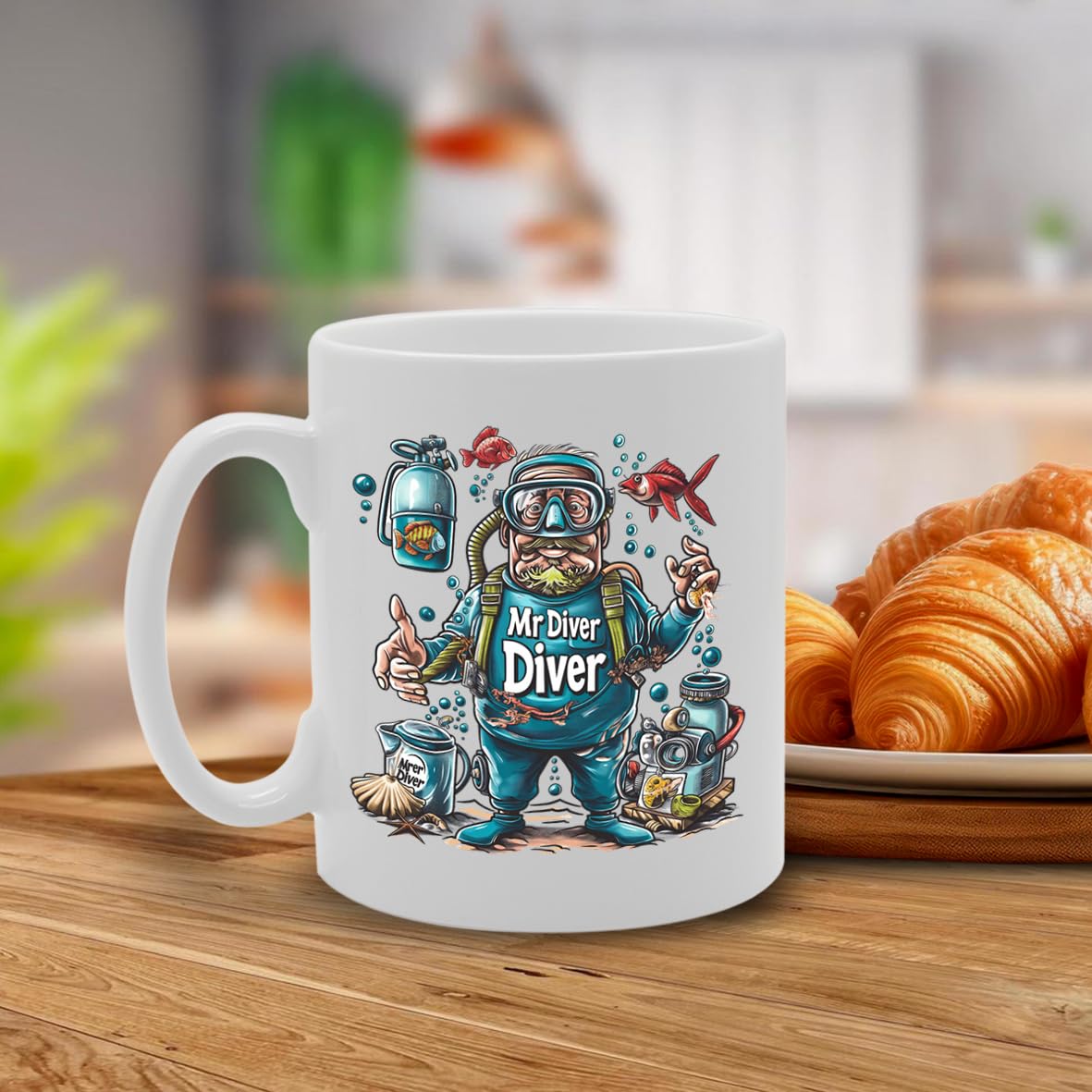 Mr Diver  - For Divers, Scuba Enthusiasts, Underwater Explorers, Durable Ceramic, Dishwasher Safe, Premium Print Mg6090 - Funny Printed Coffee Mug - Great Gift Idea