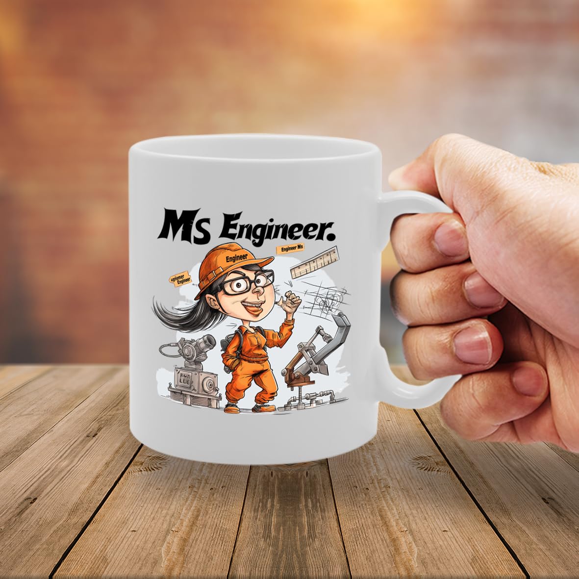 Ms Engineer  - For Female Engineers, Stem Professionals, Tech Enthusiasts, Durable Ceramic, Dishwasher Safe Mg6041 - Funny Printed Coffee Mug - Great Gift Idea