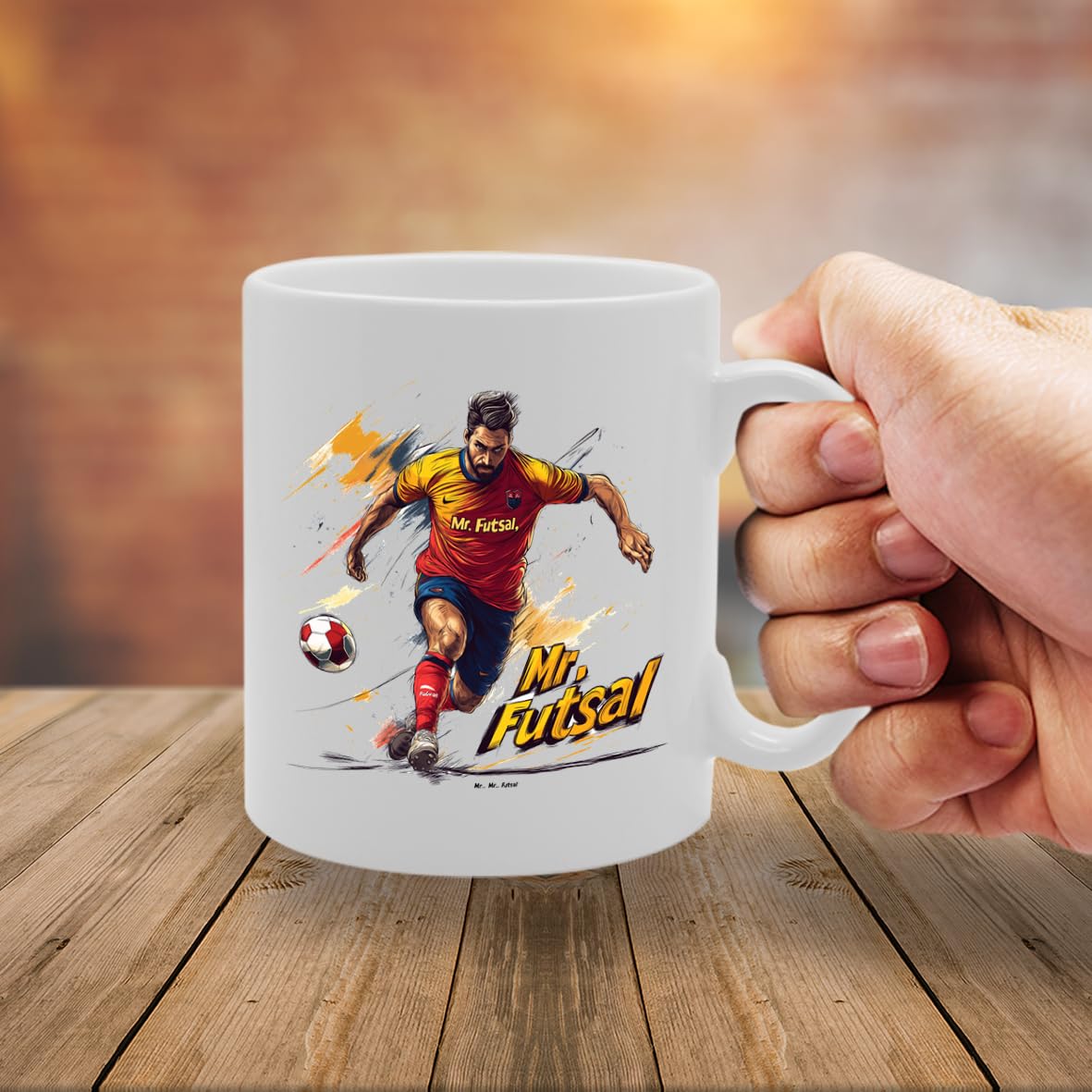 11Oz Ceramic  Featuring Popular Sports Designs From Around The World – Ideal For Sports Fans And Enthusiasts (Futsal Mg6559) - Funny Printed Coffee Mug - Great Gift Idea