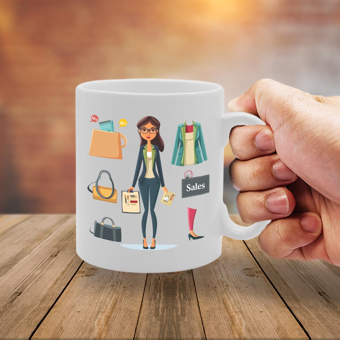 Mrs Sales  - Ideal For Sales Professionals And Business Enthusiasts, 11Oz Ceramic Coffee  For Saleswomen And Deal Closers Mg5985 - Funny Printed Coffee Mug - Great Gift Idea