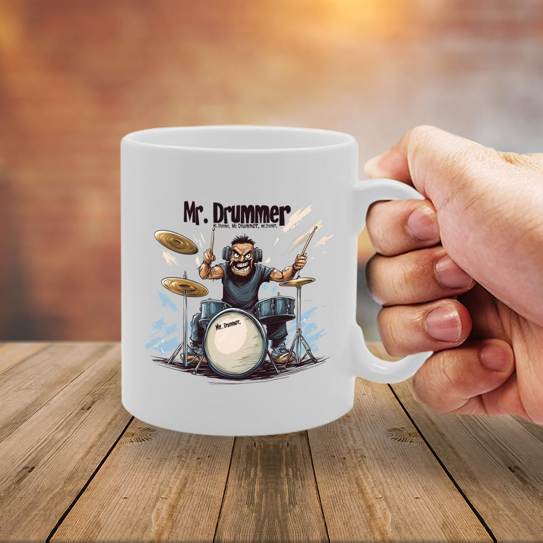 11Oz Ceramic  Mg6554 Featuring Mr Drummer – For Musicians And Music Lovers - Funny Printed Coffee Mug - Great Gift Idea