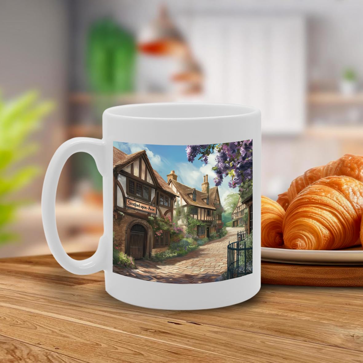 Printed Coffee Ceramic  Featuring Cities And Landmarks In United Kingdom (Startford Upon Avon) - Funny Printed Coffee Mug - Great Gift Idea