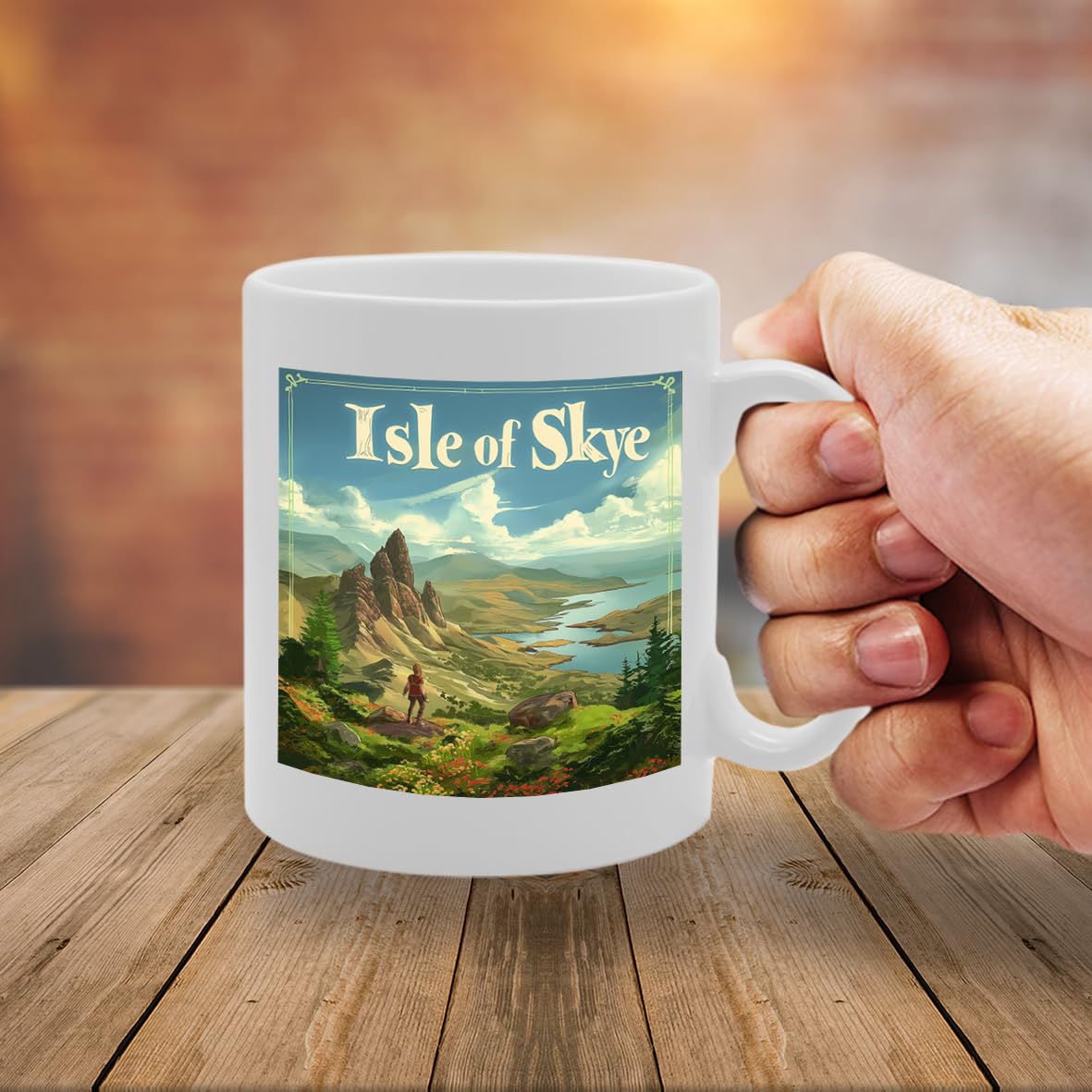 Printed Coffee Ceramic  Featuring Cities And Landmarks In United Kingdom (Isle Of Skye) - Funny Printed Coffee Mug - Great Gift Idea