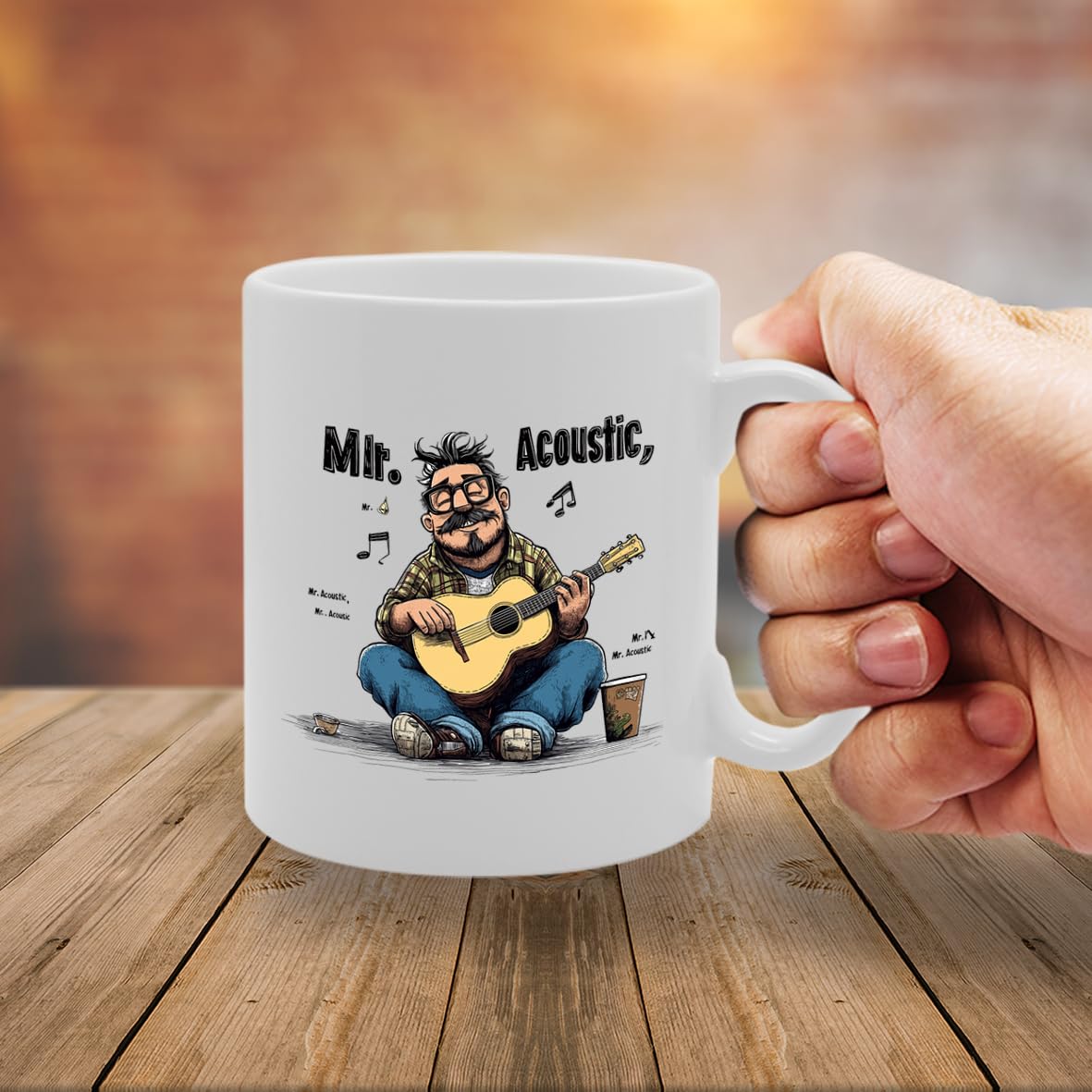 Mr Acoustic Mg6539   Printed Tea Coffee Ceramic - Funny Printed Coffee Mug - Great Gift Idea