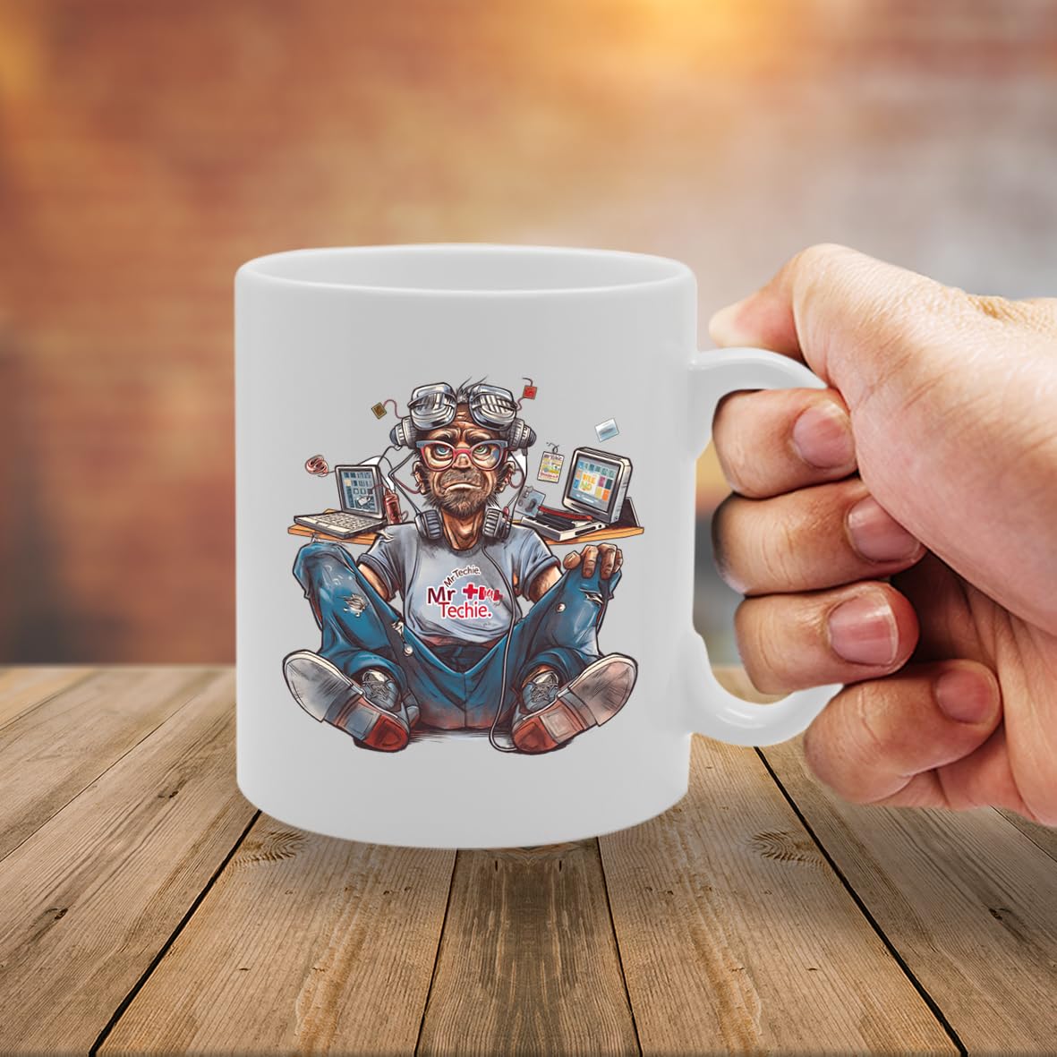 Mr Techie Souvenir  – Depicting A Man Who Embodies Tech Savvy And Innovation – Memory Keepsake For Technology Enthusiasts – Mr Techie Memorabilia Mg6251 - Funny Printed Coffee Mug - Great Gift Idea