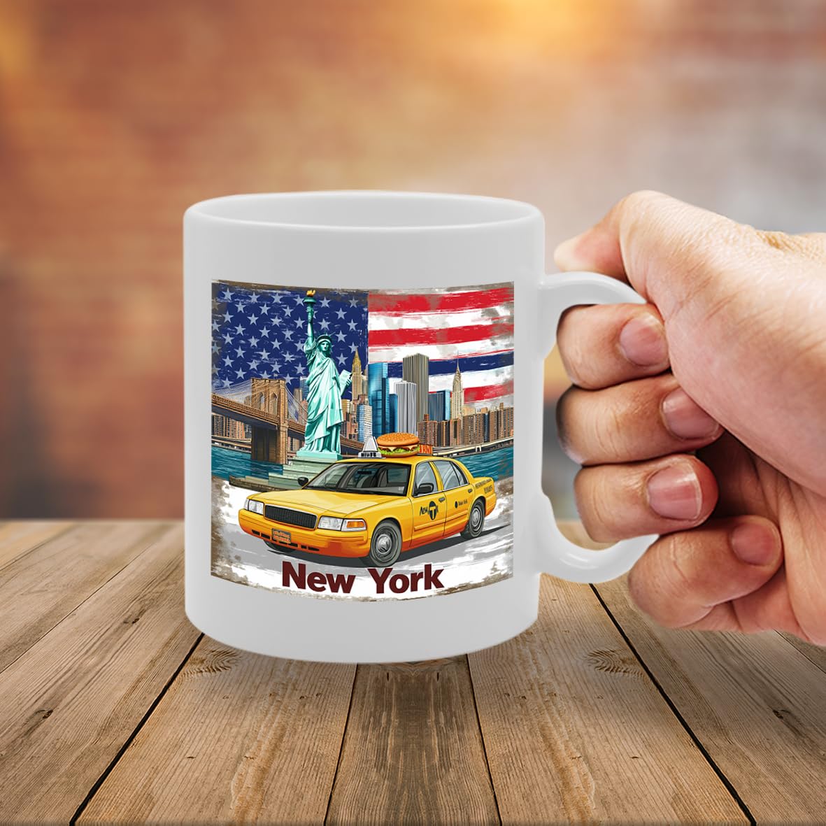 Various New York Usa Themed Ceramic  –   Coffee Tea Cup With Iconic New York Designs (New York Mg6436) - Funny Printed Coffee Mug - Great Gift Idea