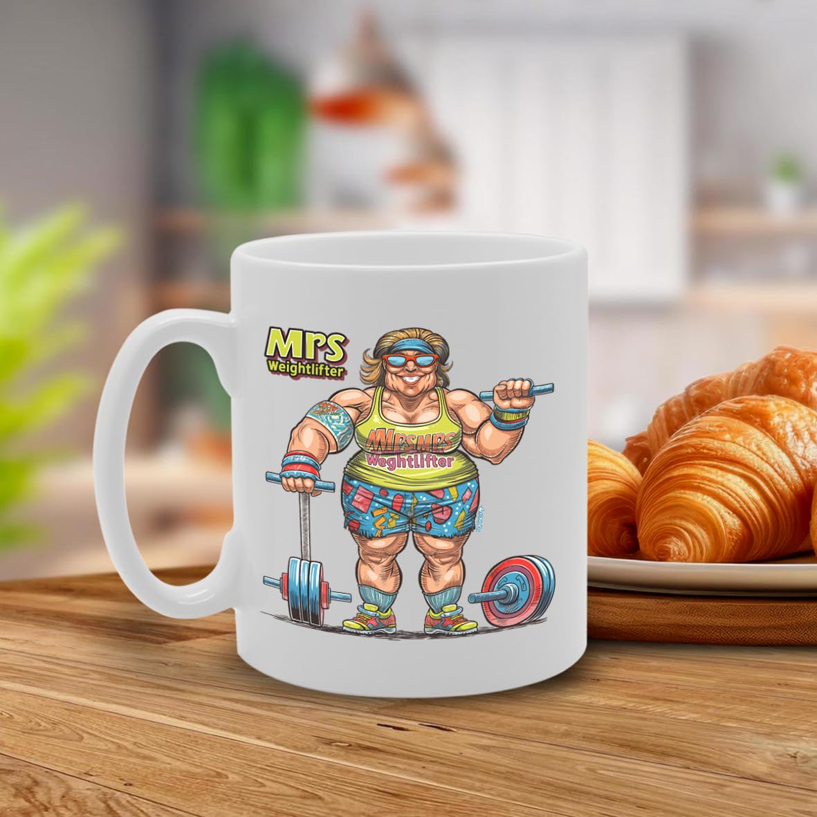 Mrs Weightlifter  - For Female Weightlifters, Fitness Enthusiasts, Gym Goers, Durable Ceramic, Dishwasher Safe, Premium Print Mg6085 - Funny Printed Coffee Mug - Great Gift Idea
