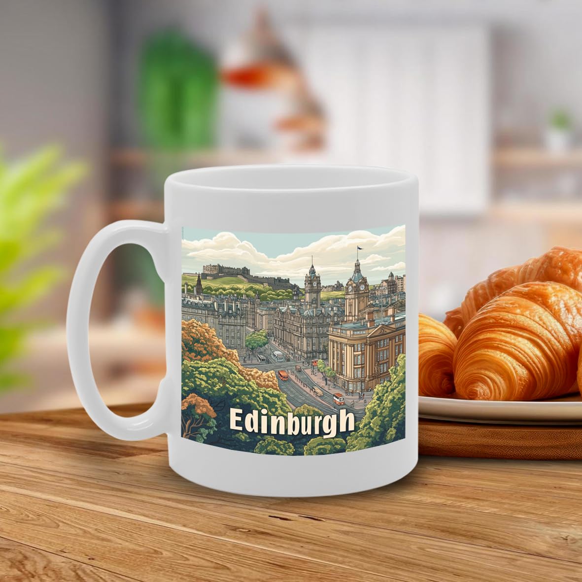 11Oz Dishwasher-Safe Ceramic  Featuring Popular Cities & Capitals From Europe And Around The World (Edinburgh) - Funny Printed Coffee Mug - Great Gift Idea