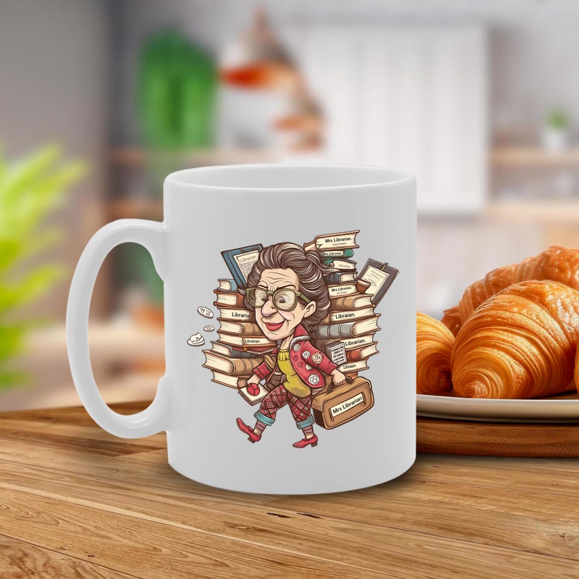 Mrs Librarian  - For Librarians, Book Lovers, Bibliophiles, Durable Ceramic, Dishwasher Safe Mg6045 - Funny Printed Coffee Mug - Great Gift Idea