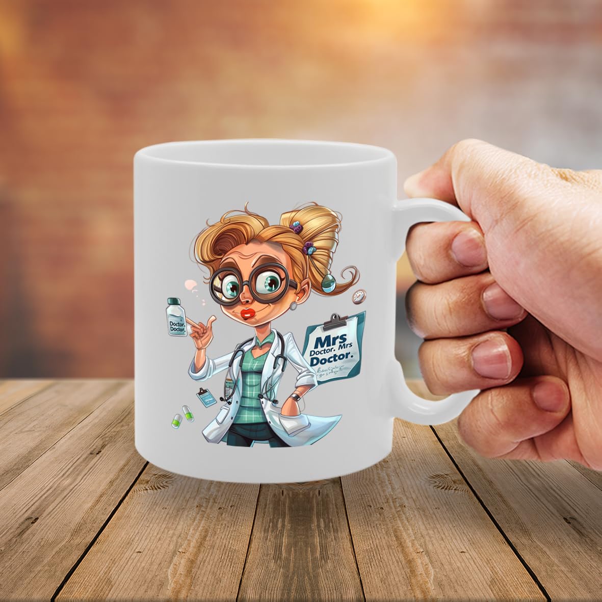 Mrs Doctor  - For Female Doctors, Medical Professionals, Healthcare Workers, Durable Ceramic, Dishwasher Safe, Premium Print Mg6059 - Funny Printed Coffee Mug - Great Gift Idea