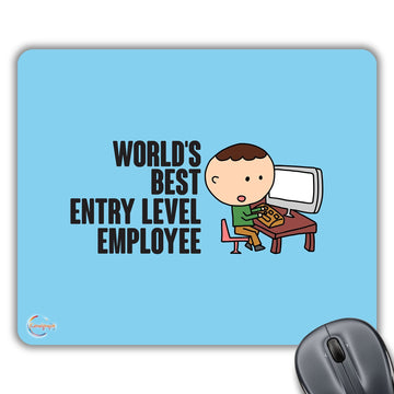 CP230 World's Best Entry Level Employee Novelty Gift Printed PC Laptop Computer Mouse Mat Pad