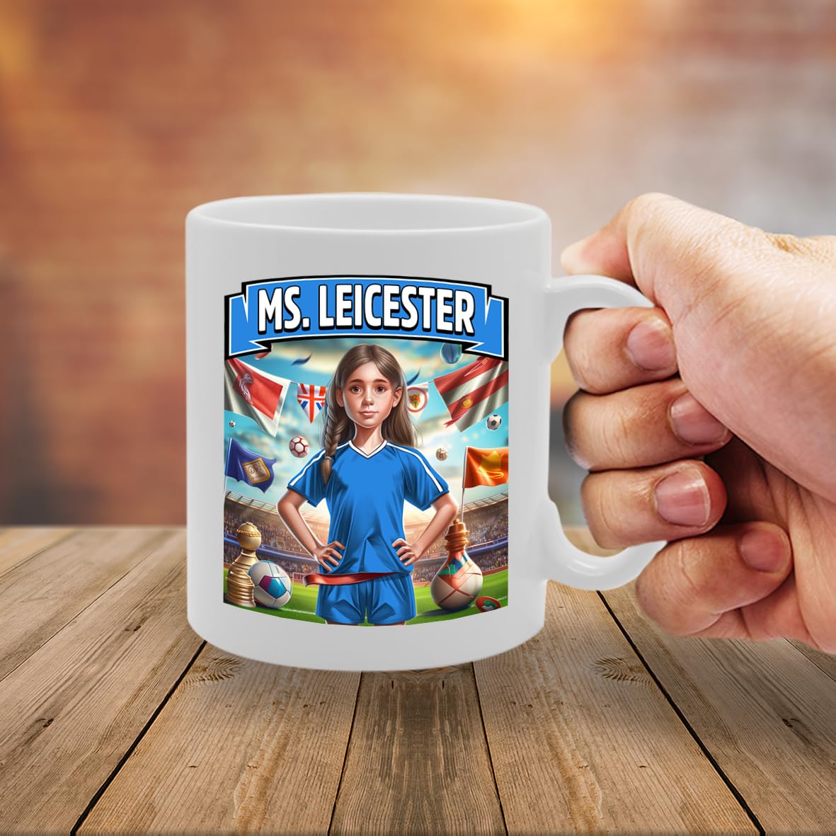 Ms Leicester   Printed Tea Coffee Ceramic  For Footie Fan Ladies Girls Mg6384 - Funny Printed Coffee Mug - Great Gift Idea